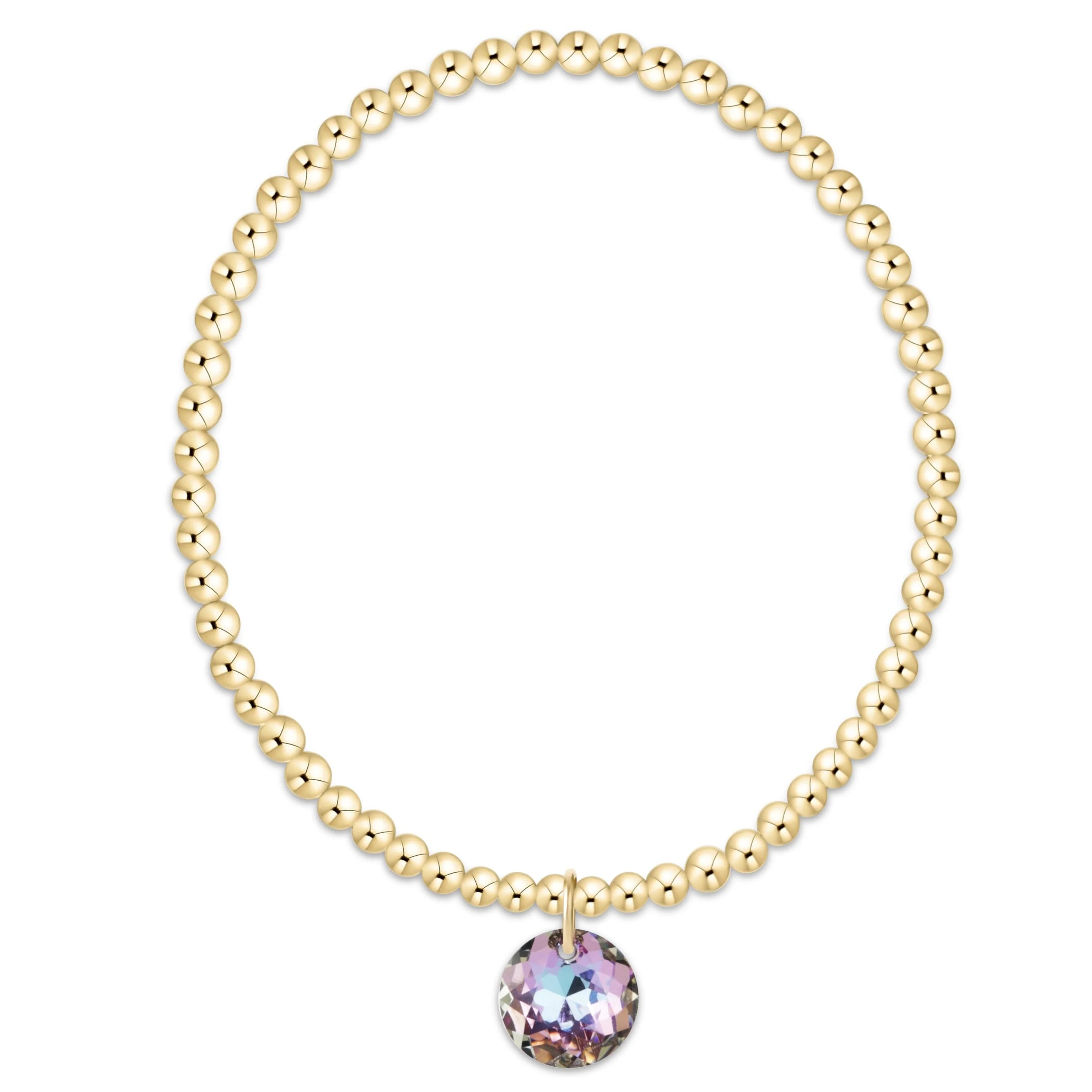 EXTENDS CLASSIC GOLD 3MM BRACELET – REFLECTION CHARM – 06