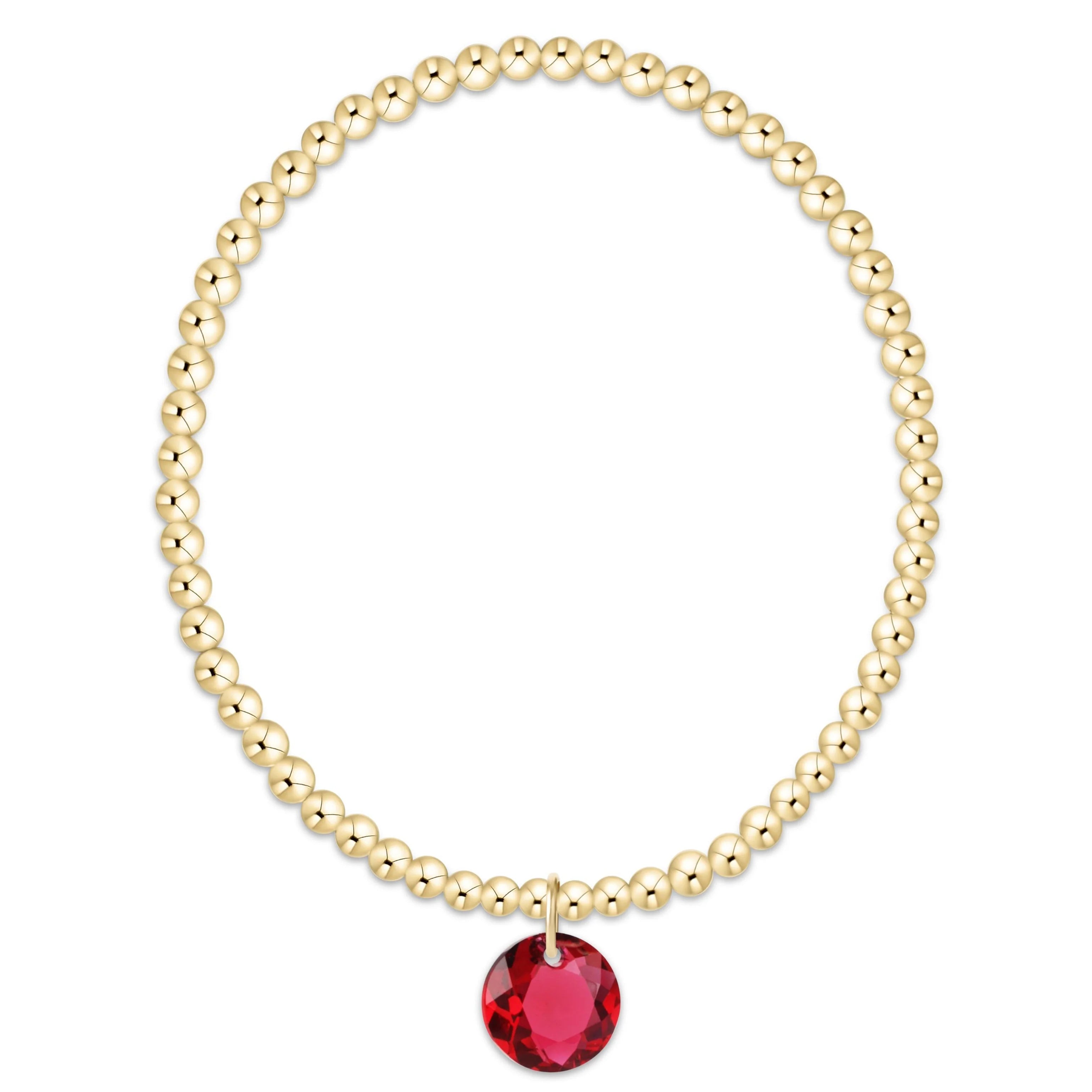 Classic Gold 3mm Bracelet - Reflection Charm