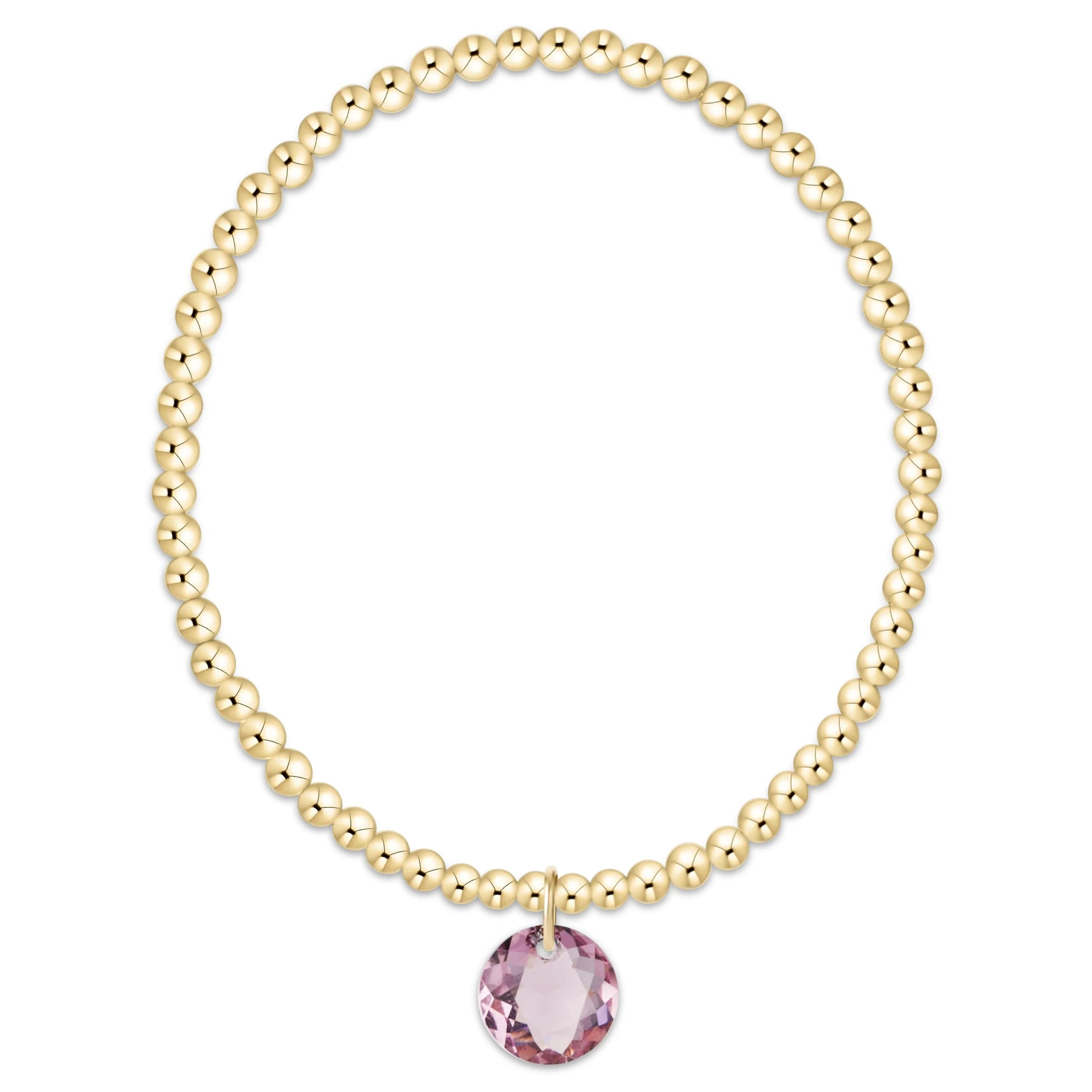 Classic Gold 3mm Bracelet - Reflection Charm