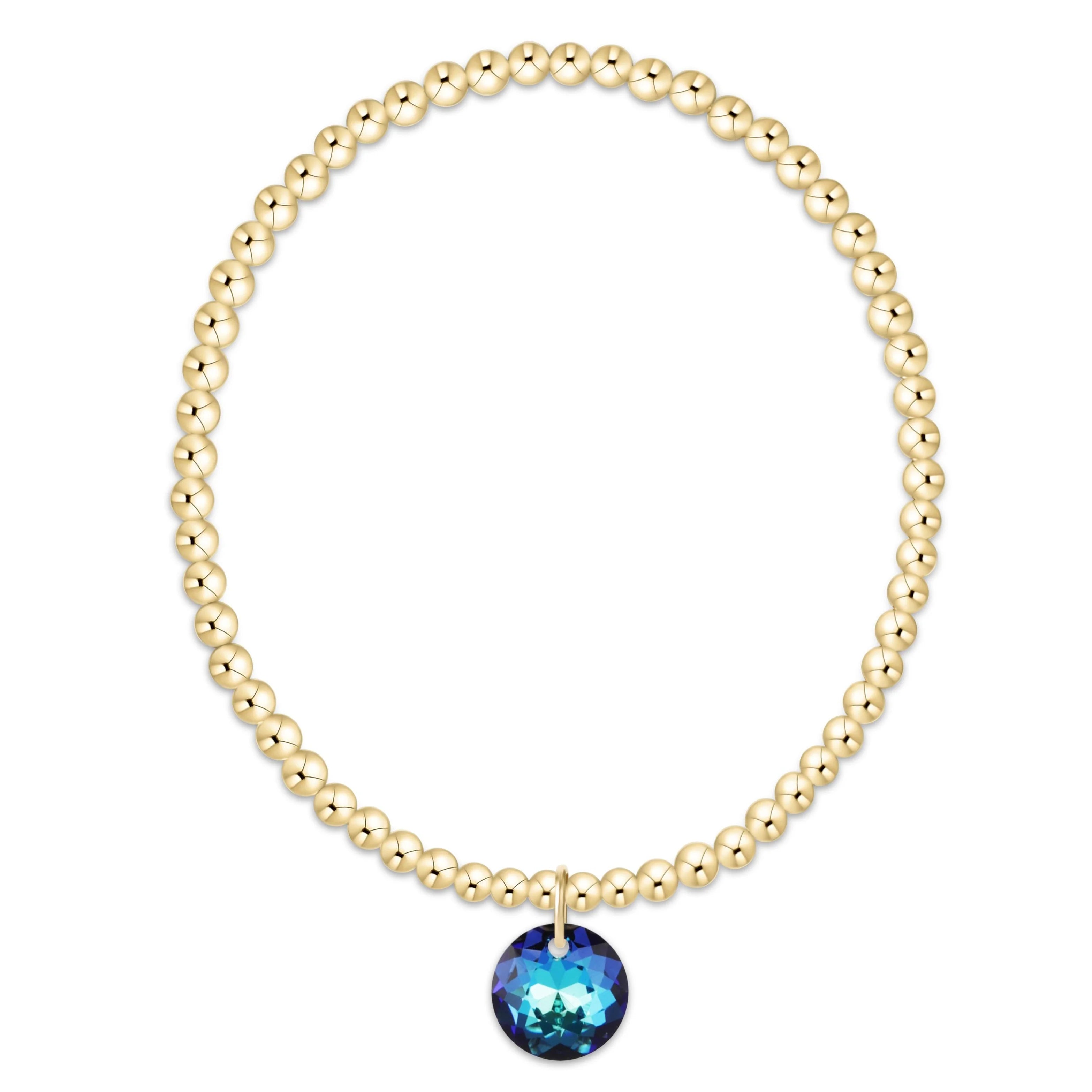 Classic Gold 3mm Bracelet - Reflection Charm