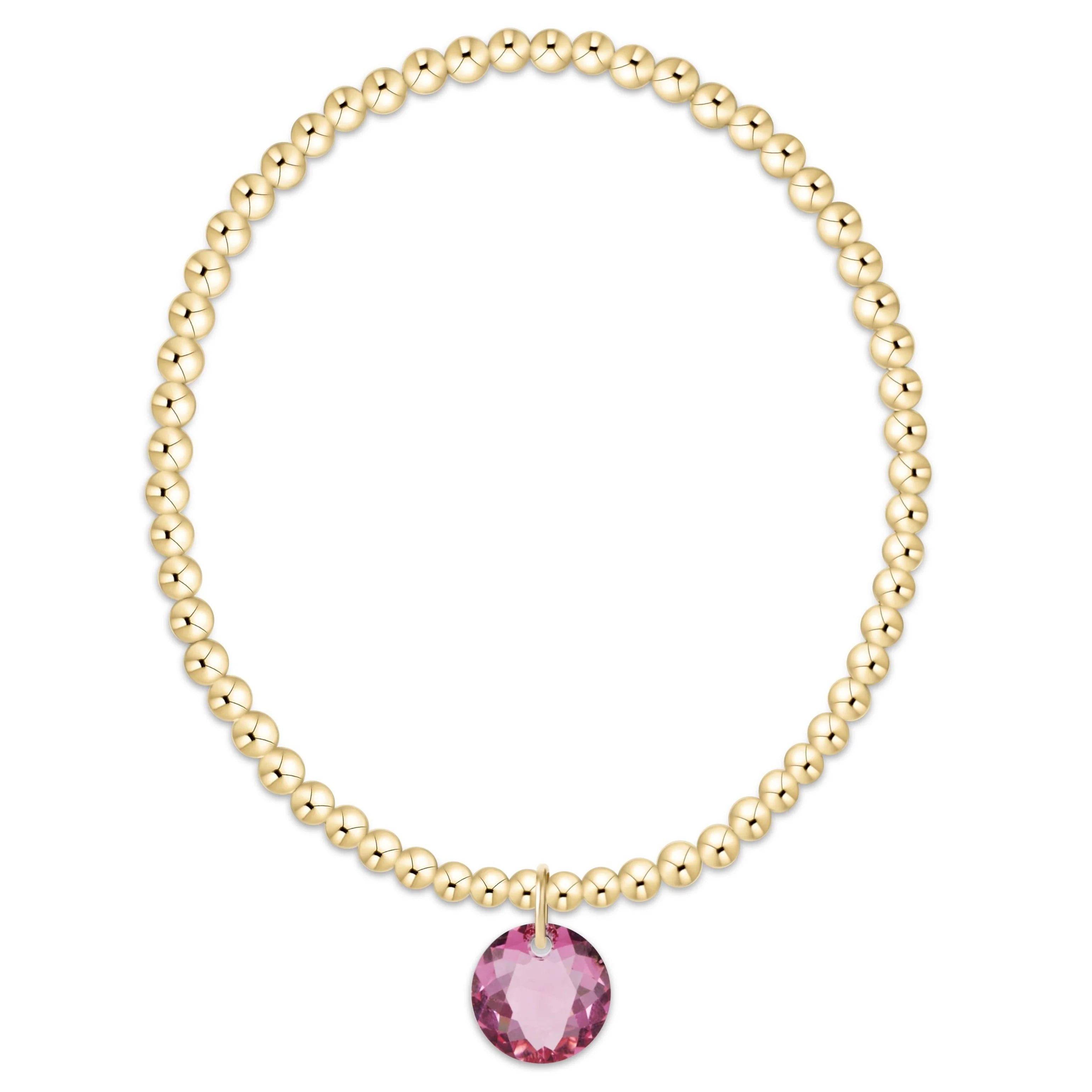 EXTENDS CLASSIC GOLD 3MM BRACELET – REFLECTION CHARM – 10