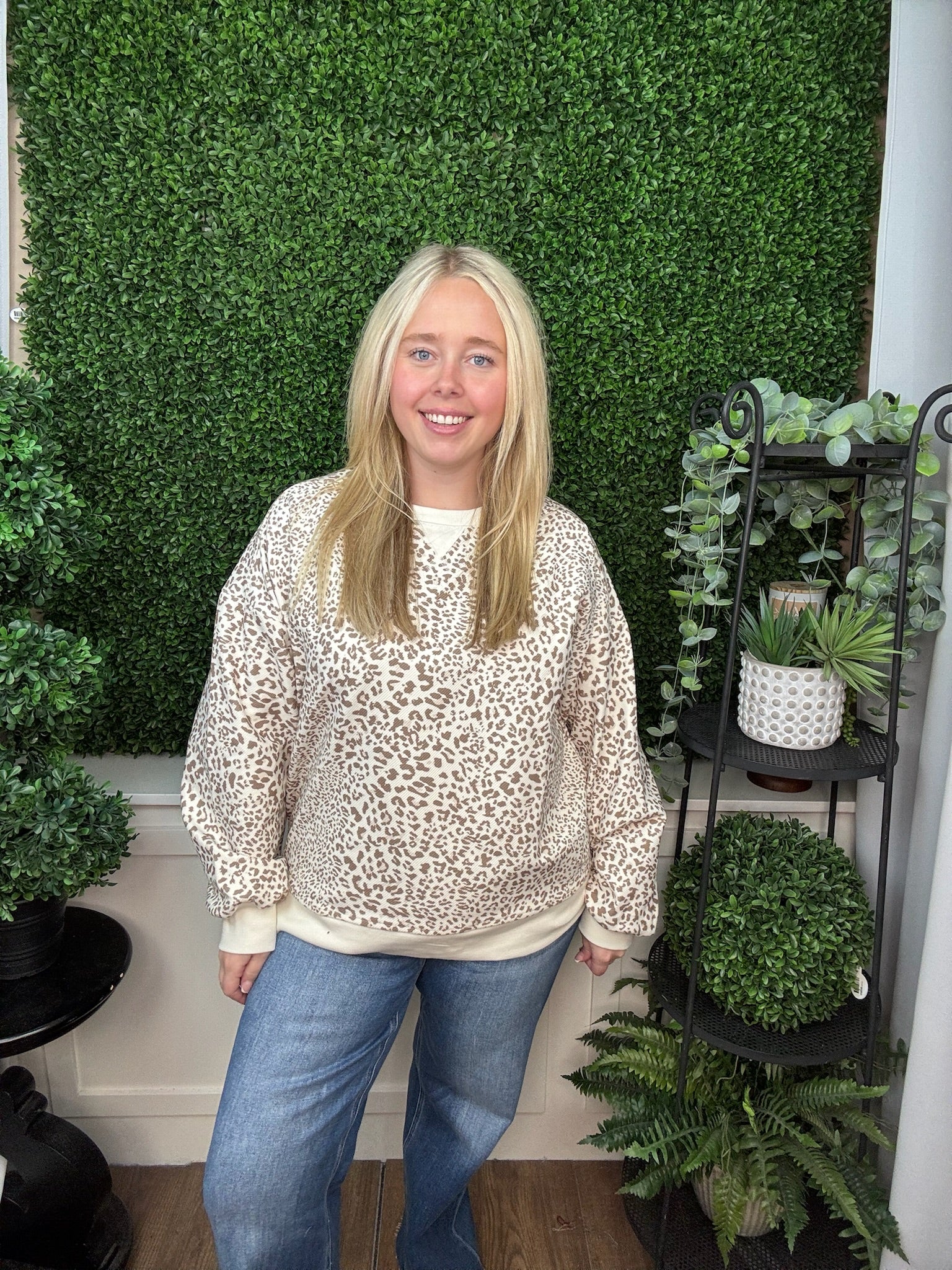 FASHION PULLOVER - BLUSH LEOPARD/ MOCHA LEOPARD