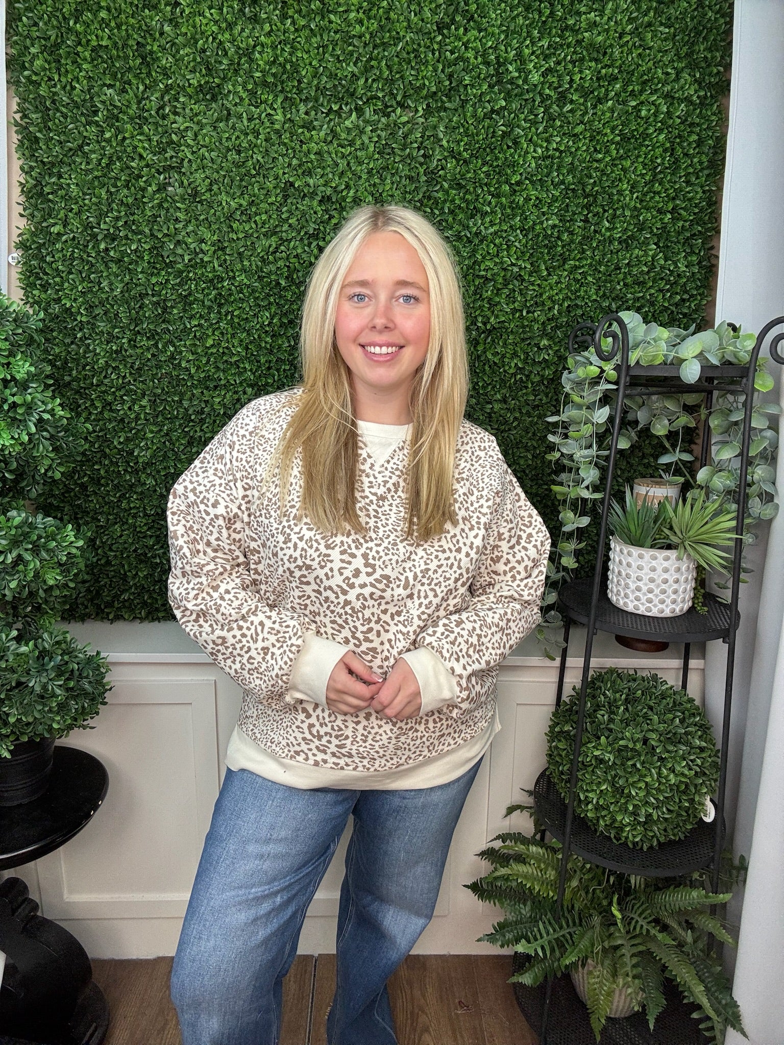 FASHION PULLOVER - BLUSH LEOPARD/ MOCHA LEOPARD