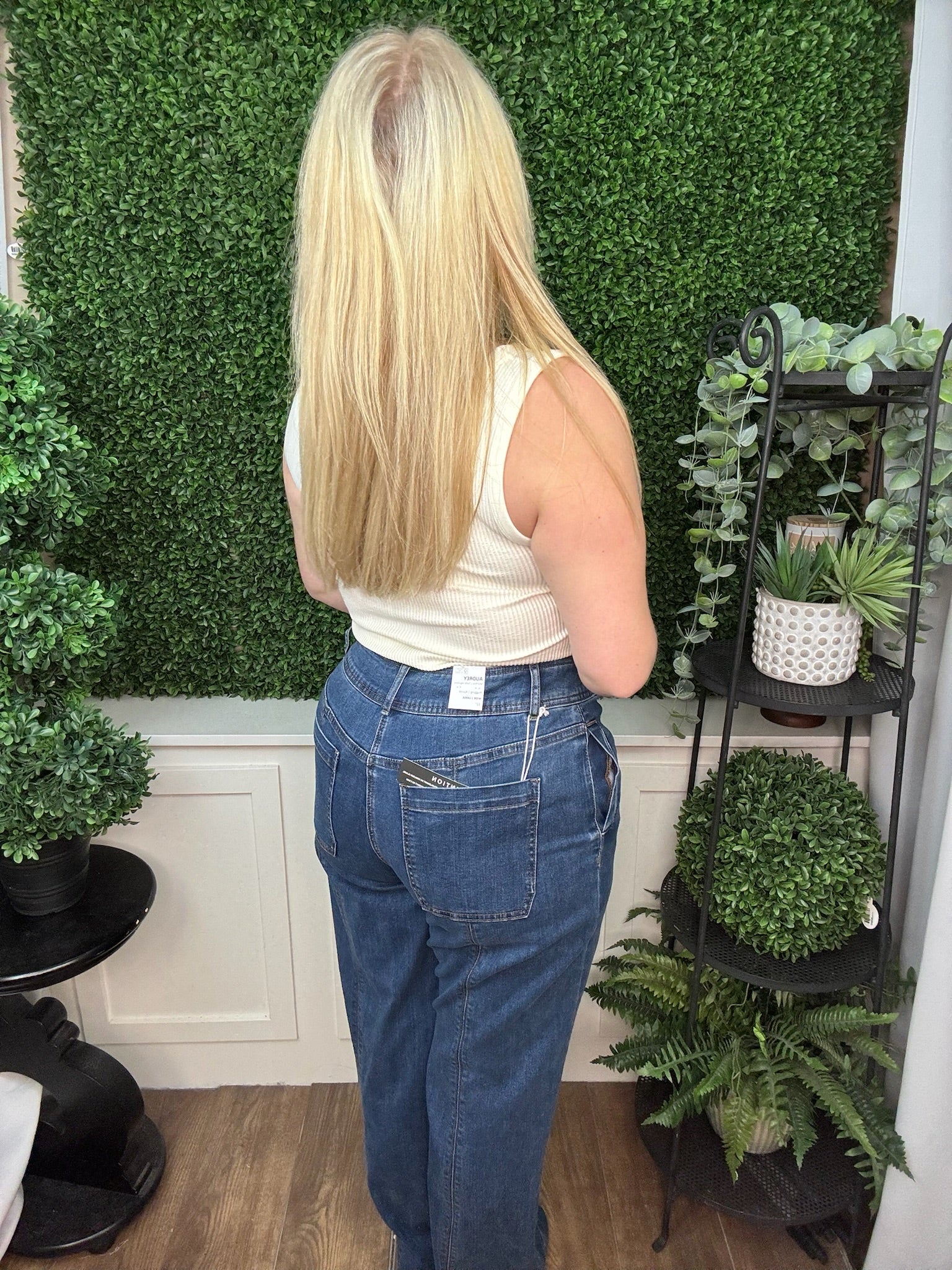 Audrey Hugging Wide Denim Trouser - Dusk/ Skylight