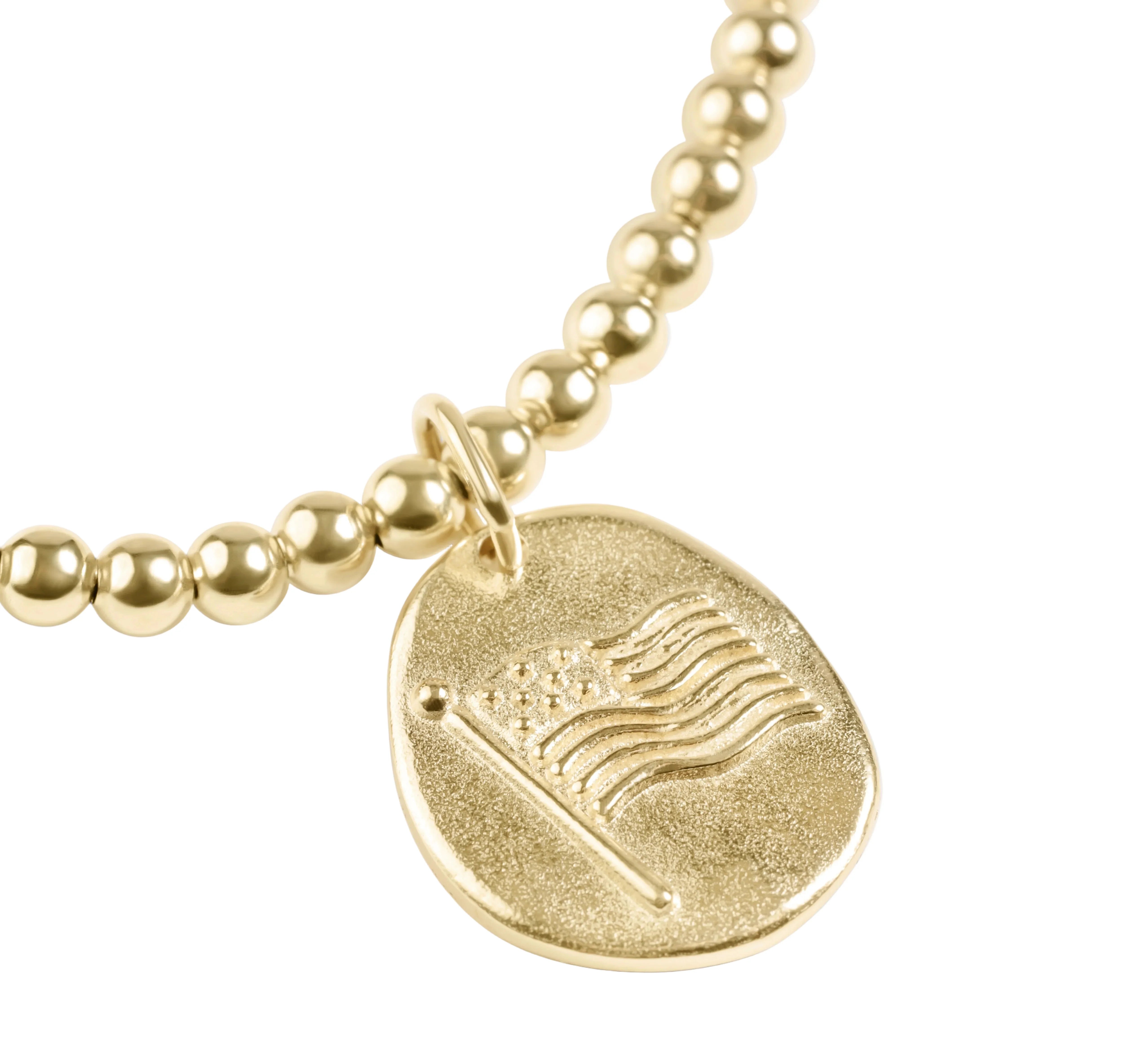 CLASSIC GOLD 3MM BRACELET - INSPIRE AMERICA GOLD DISC