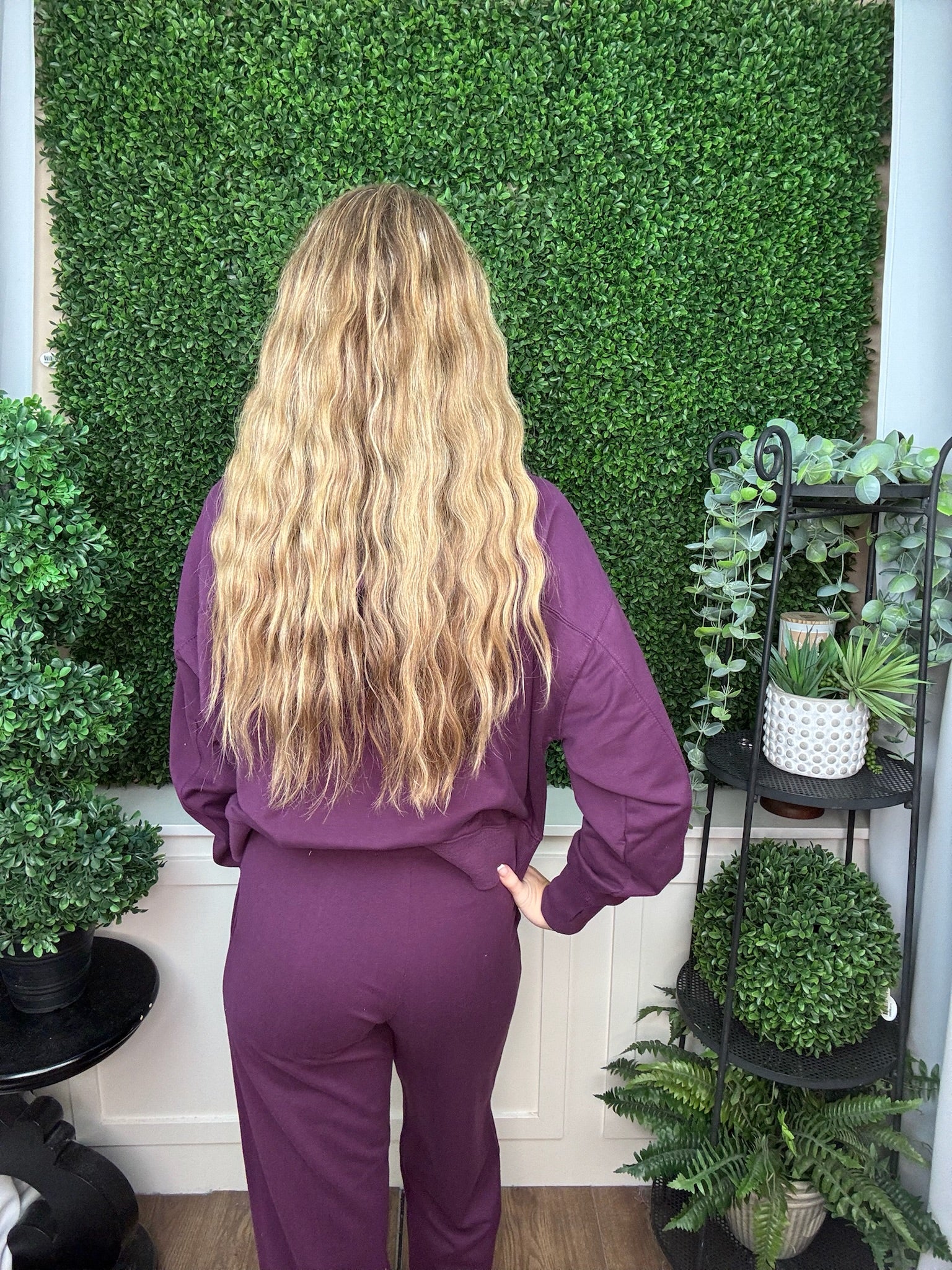 HARMONY WIDE LEG SWEATPANTS - ESPRESSO/PLUM