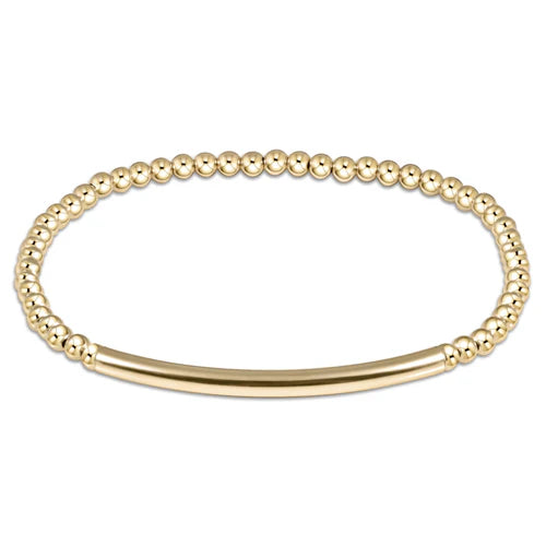 CLASSIC GOLD 3MM BEAD BRAC -BLISS BAR SMOOTH