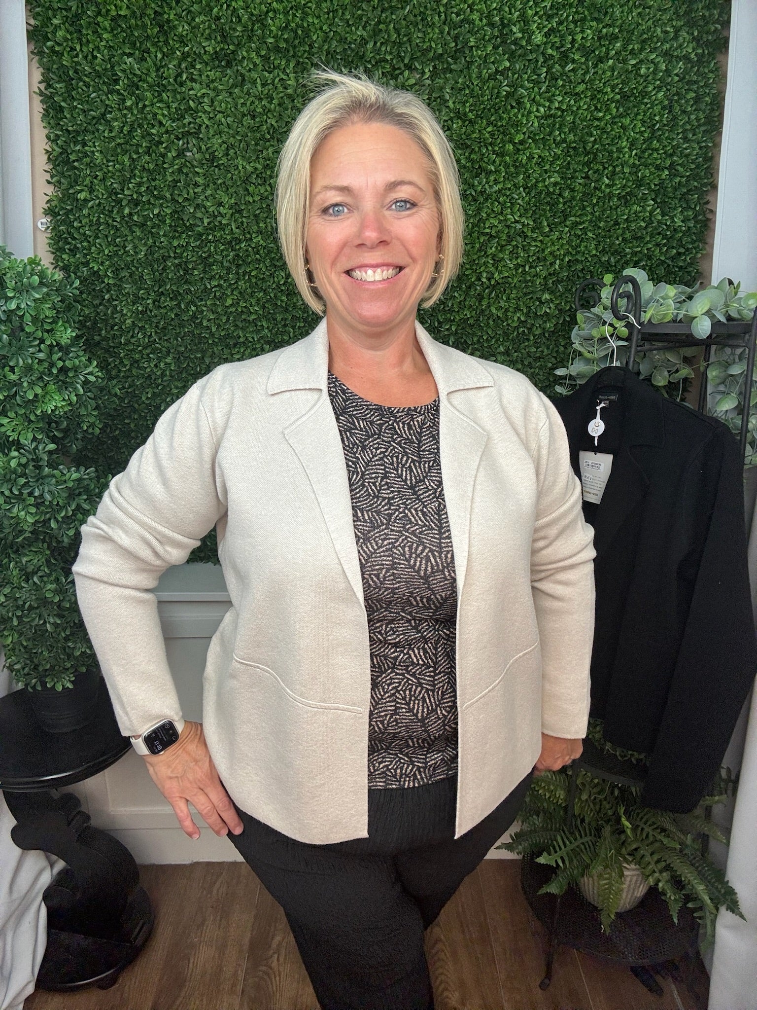 HEAVENLY-LUXE NOTCH COLLAR CARDIGAN - OATMEAL