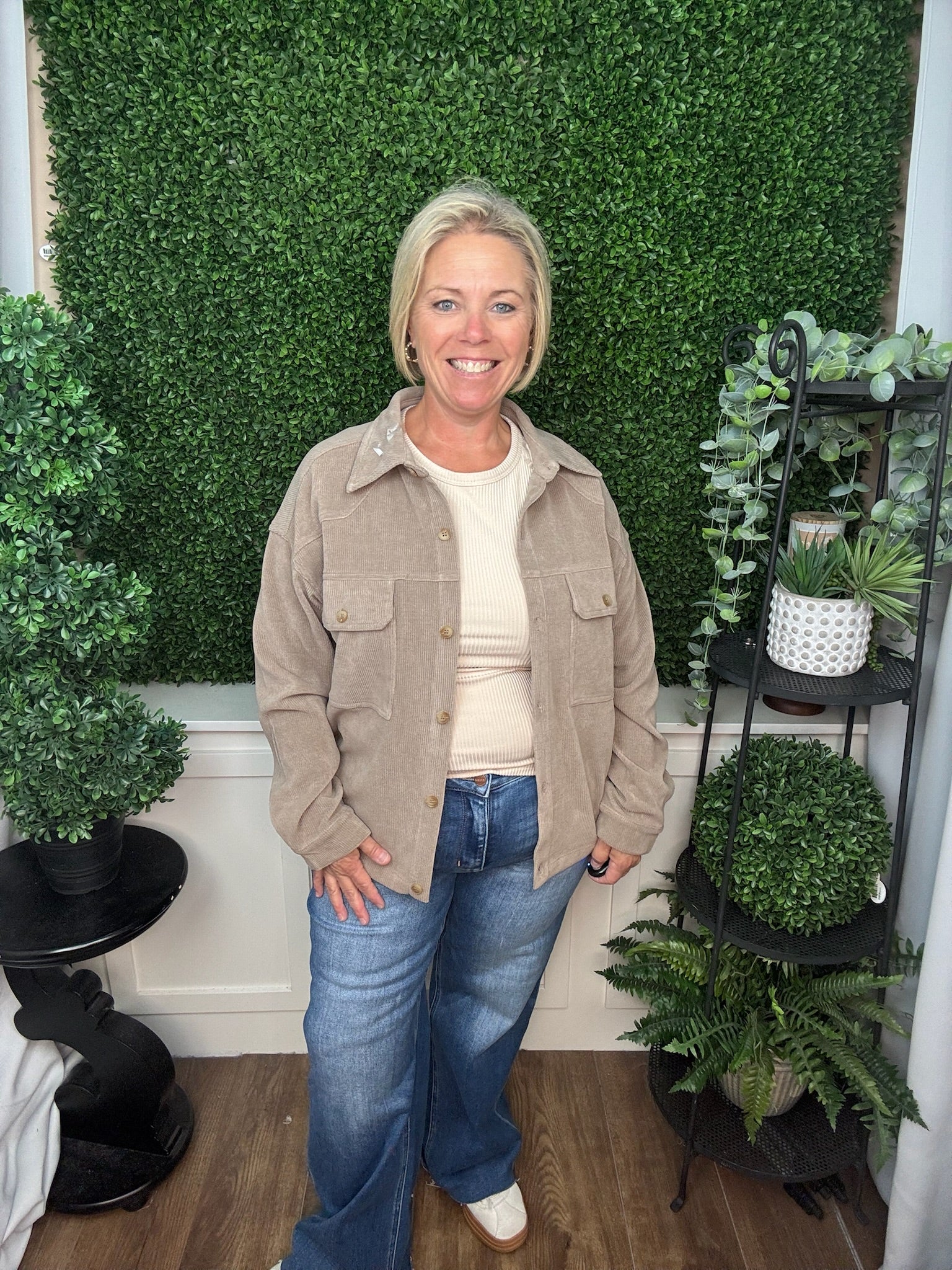 Oversized Corduroy Button-Up Shacket