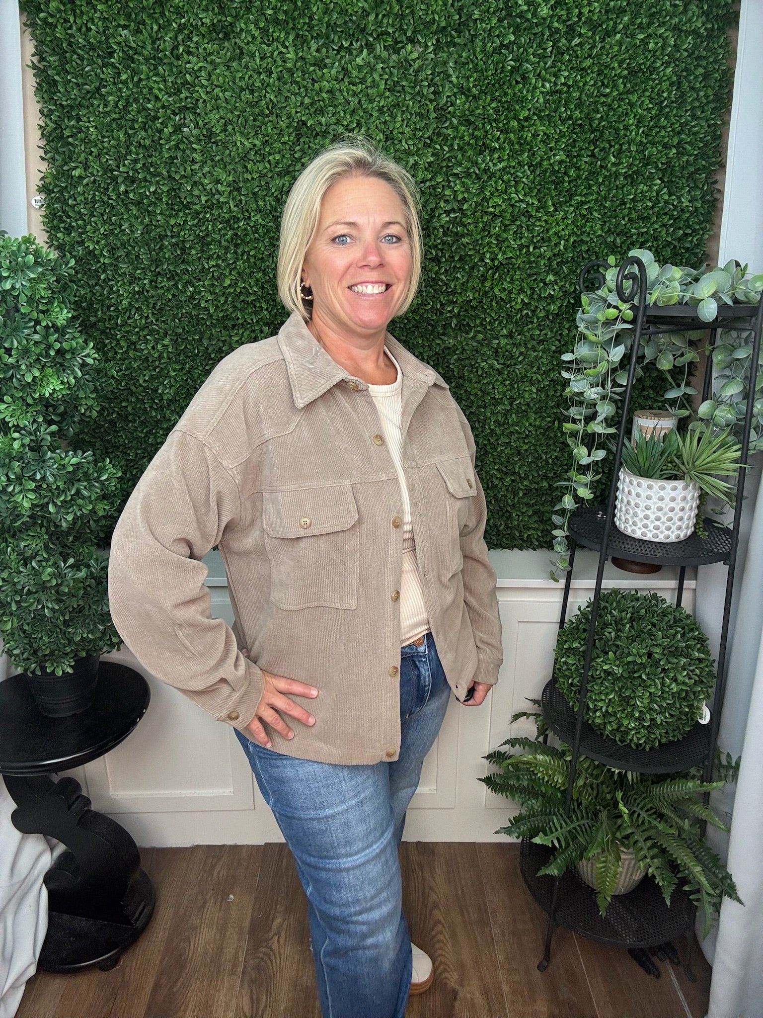 Oversized Corduroy Button-Up Shacket