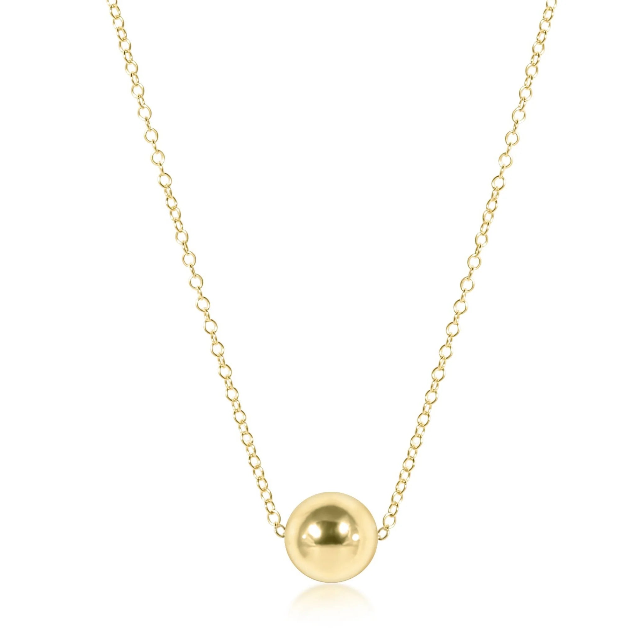 16" Necklace Gold - Classic Gold 8mm Bead
