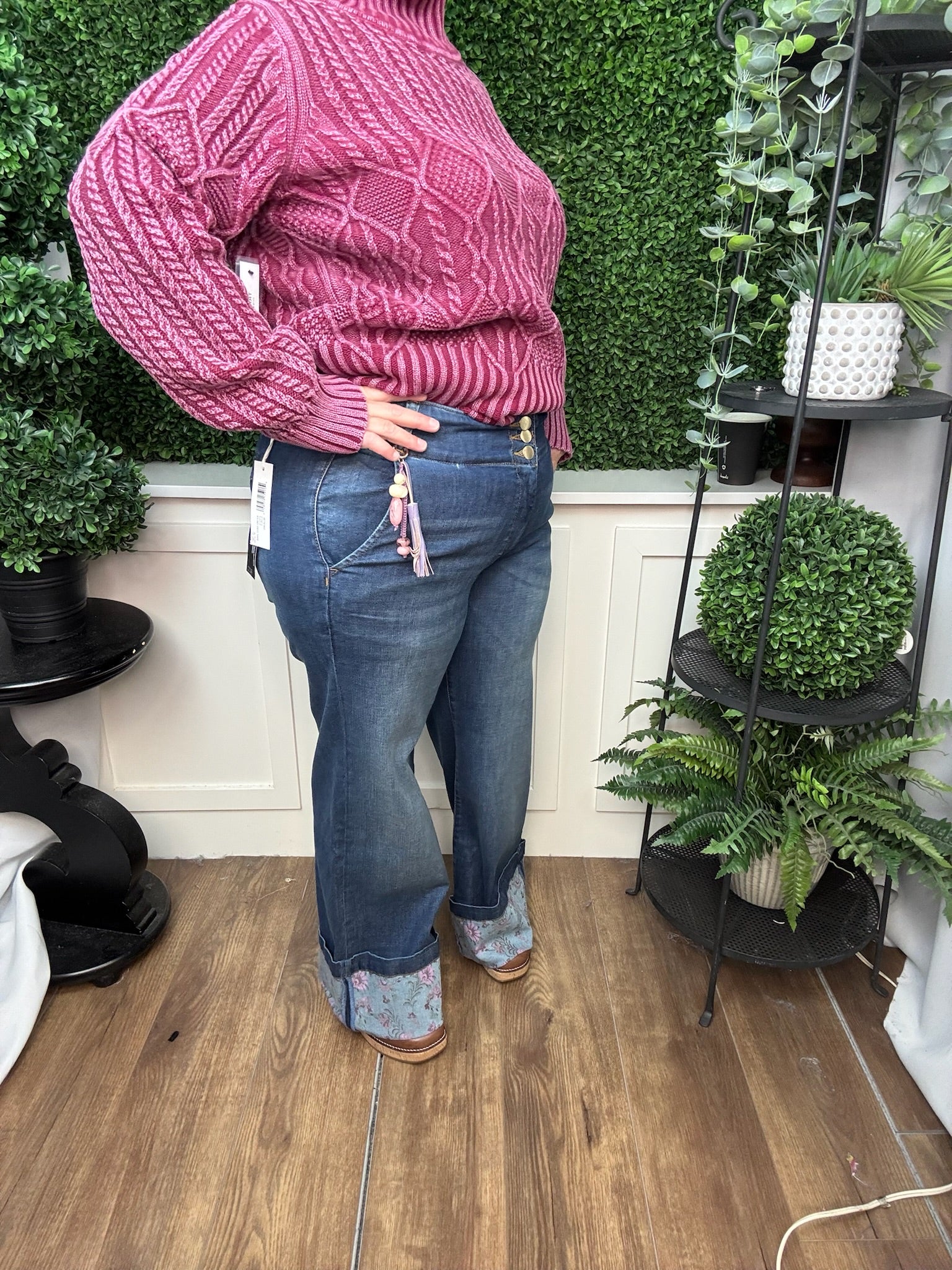 Audrey Palazzo with Printed Cuffs - Blueiris