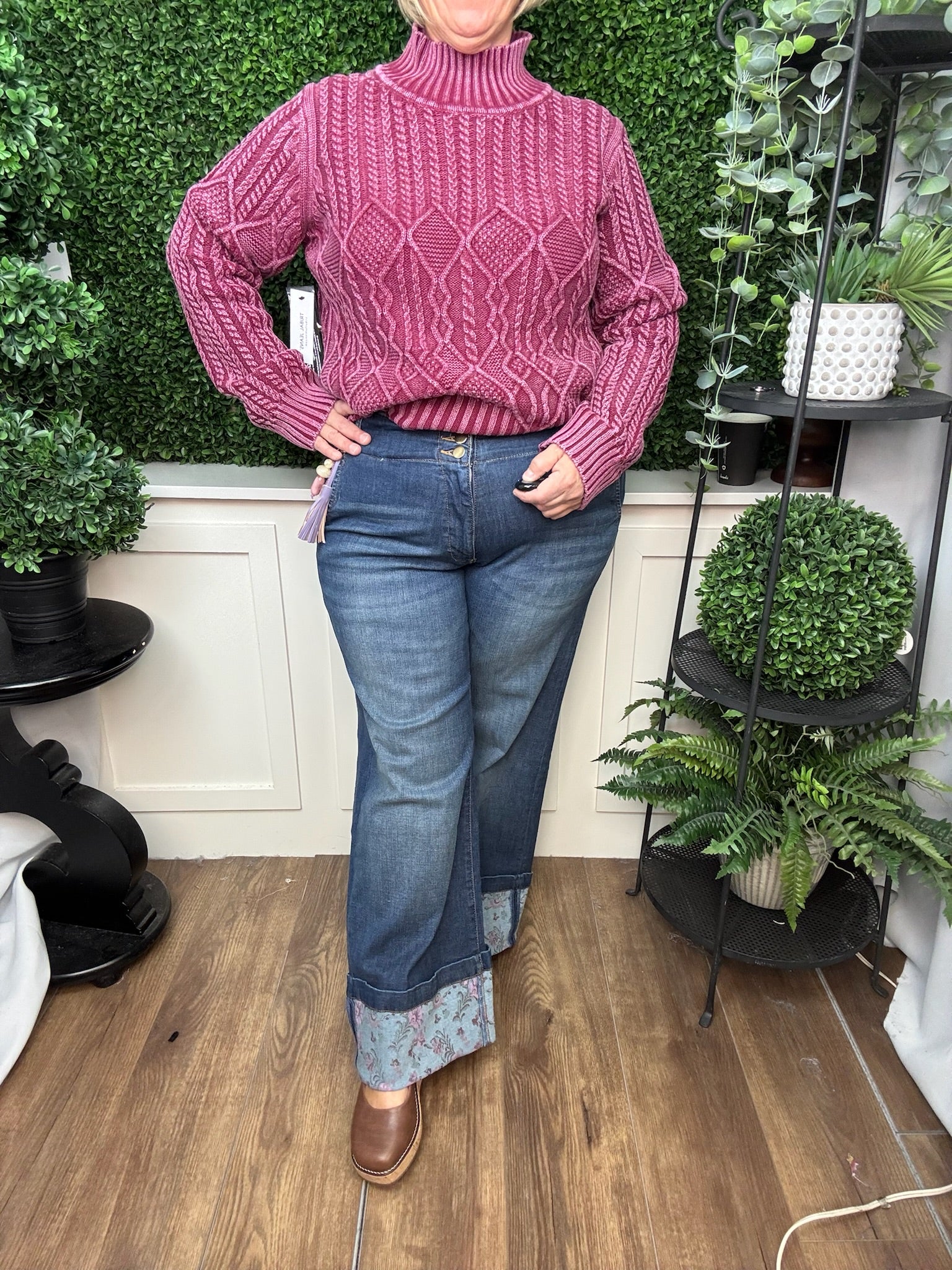 Audrey Palazzo with Printed Cuffs - Blueiris