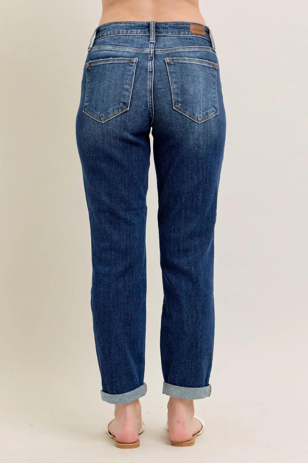 CUFFED SLIM FIT JEAN - DARK