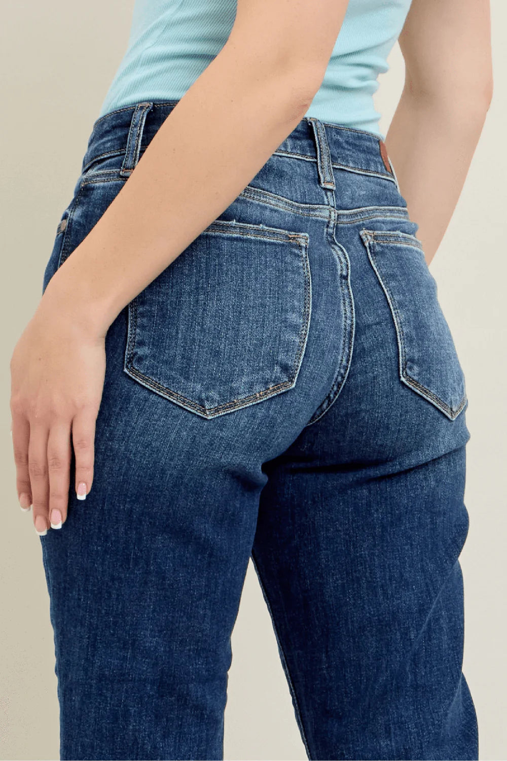CUFFED SLIM FIT JEAN - DARK