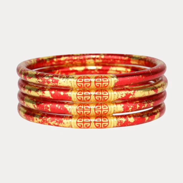ALL WEATHER BANGLE (SET OF 4) - KOI ROUGE