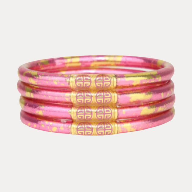 ALL WEATHER BANGLE (SET OF 4) - KOI ROSE