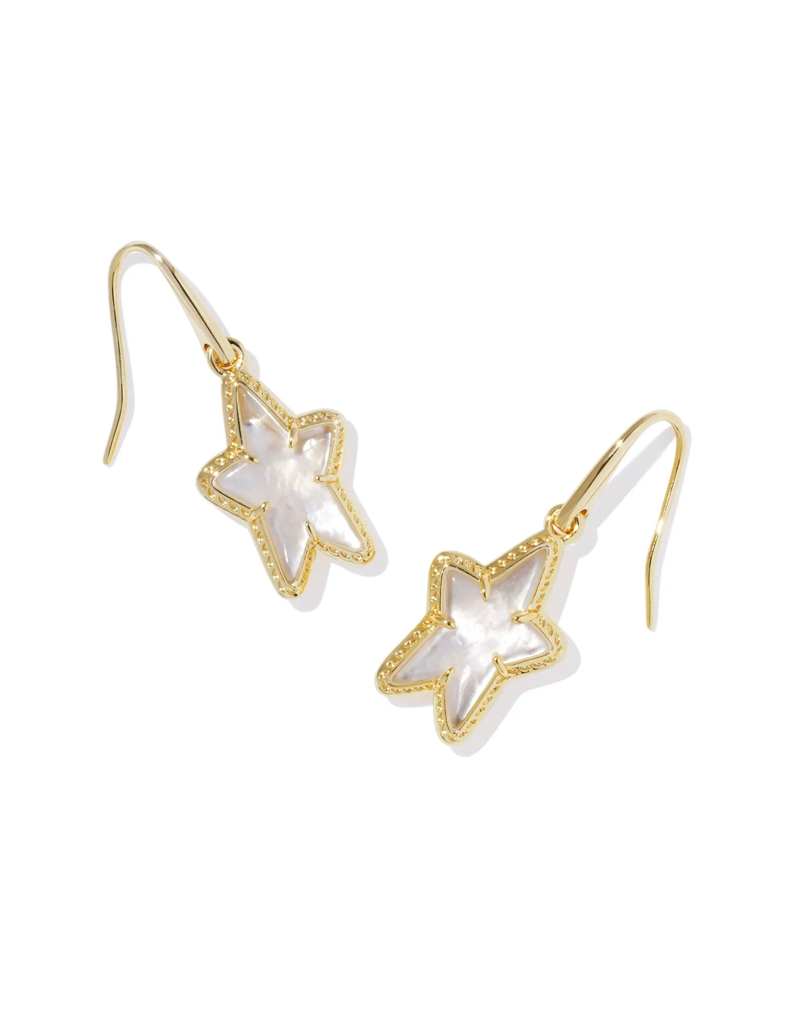 ADA STAR SM DROP EARRING - GOLD IVORY MOTHER OF PEARL