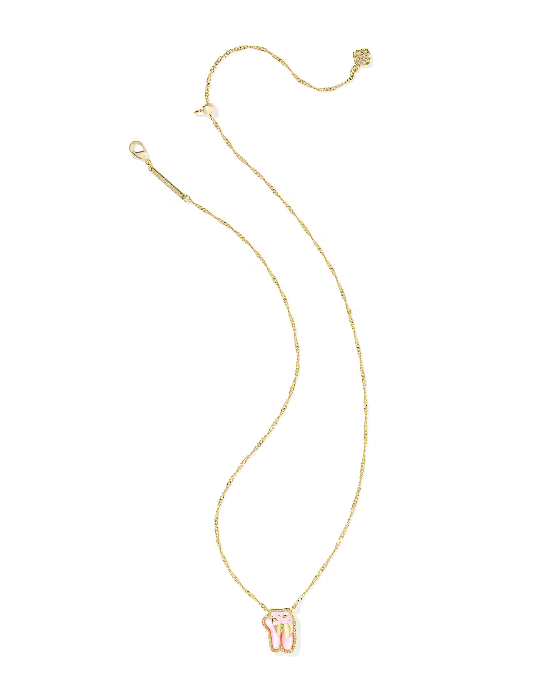 BALLET SHORT PENDANT NECKLACE - GOLD/BLUSH MOP