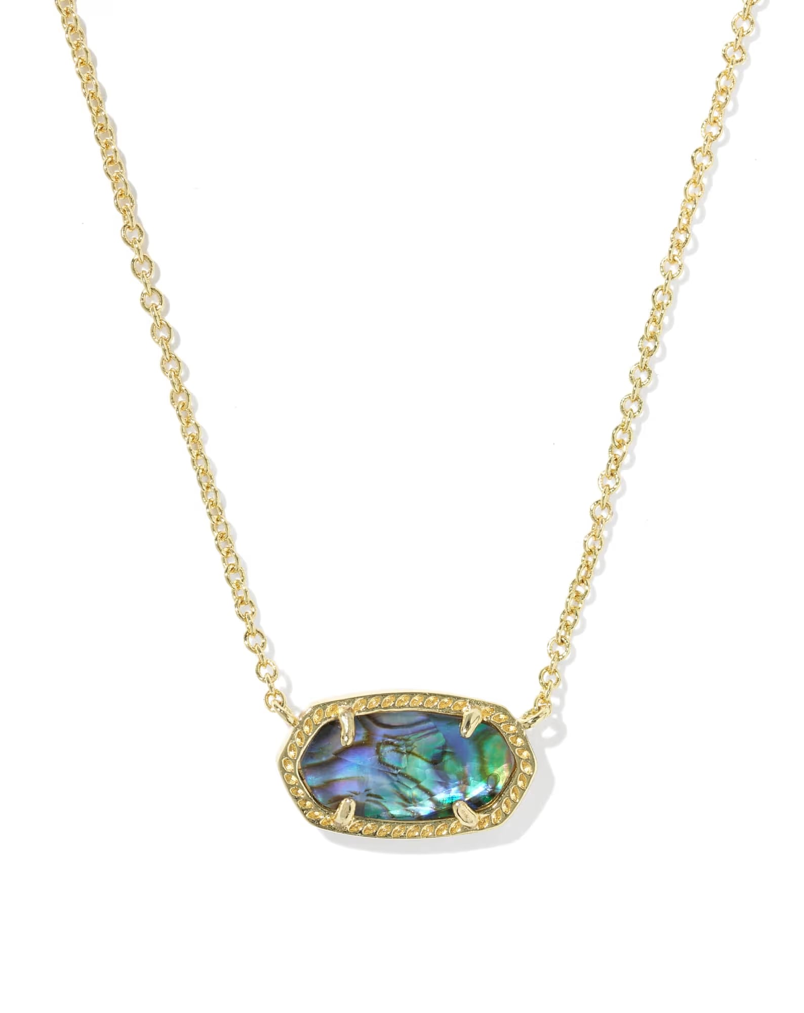 ELISA PENDANT NECKLACE - GOLD ABALONE SHELL