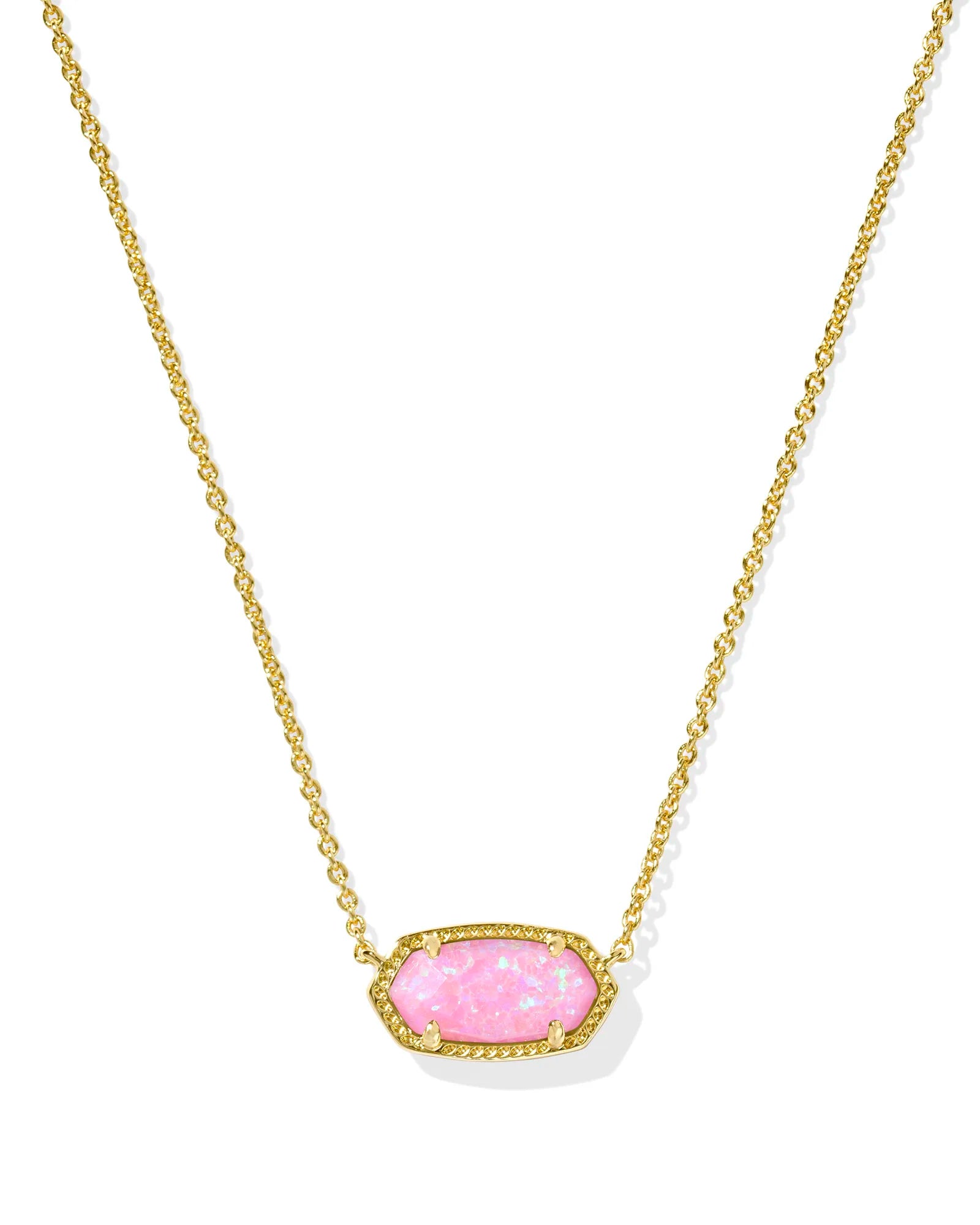 ELISA SHORT PENDANT NECKLACE - GOLD CARNATION KYOCERA OPAL
