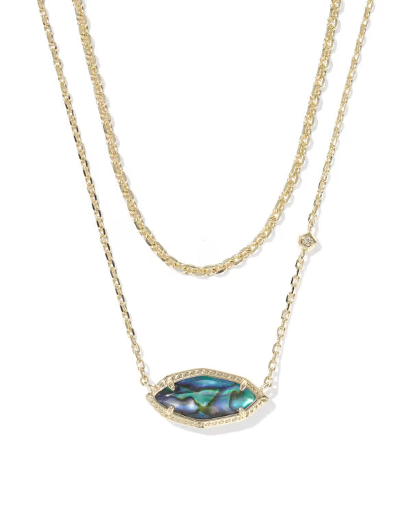 OPHELIA MULTI STRAND NECKLACE - GOLD ABALONE SHELL