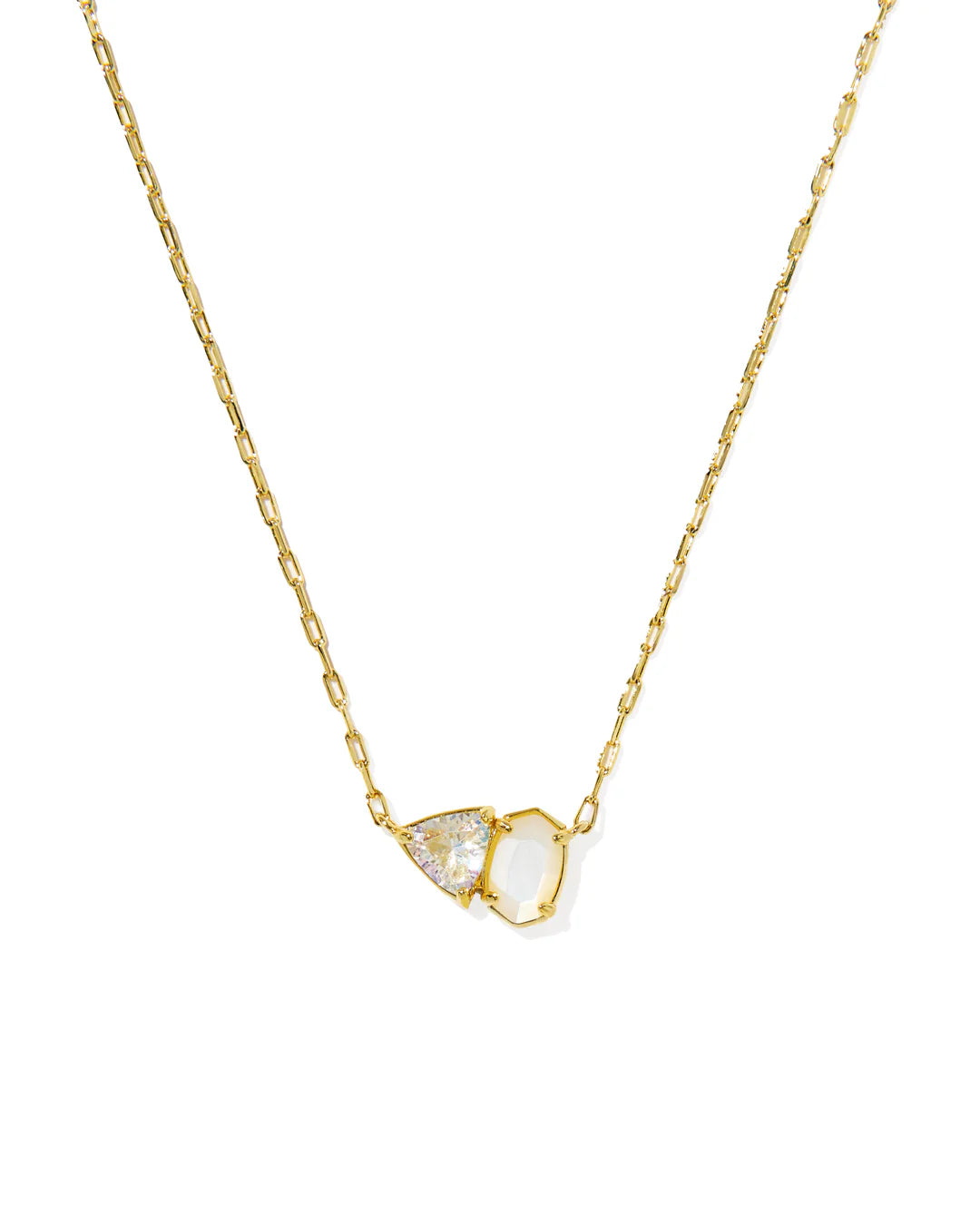 TATUM SHORT PENDANT NECKLACE GOLD NEUTRAL MIX