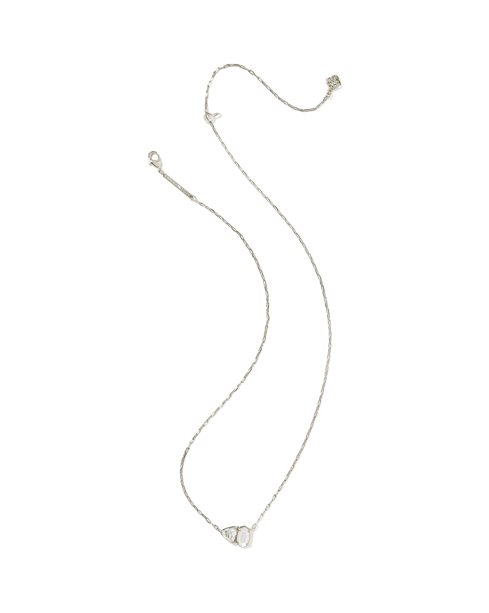 TATUM SHORT PENDANT NECKLACE - SILVER NEUTRAL MIX
