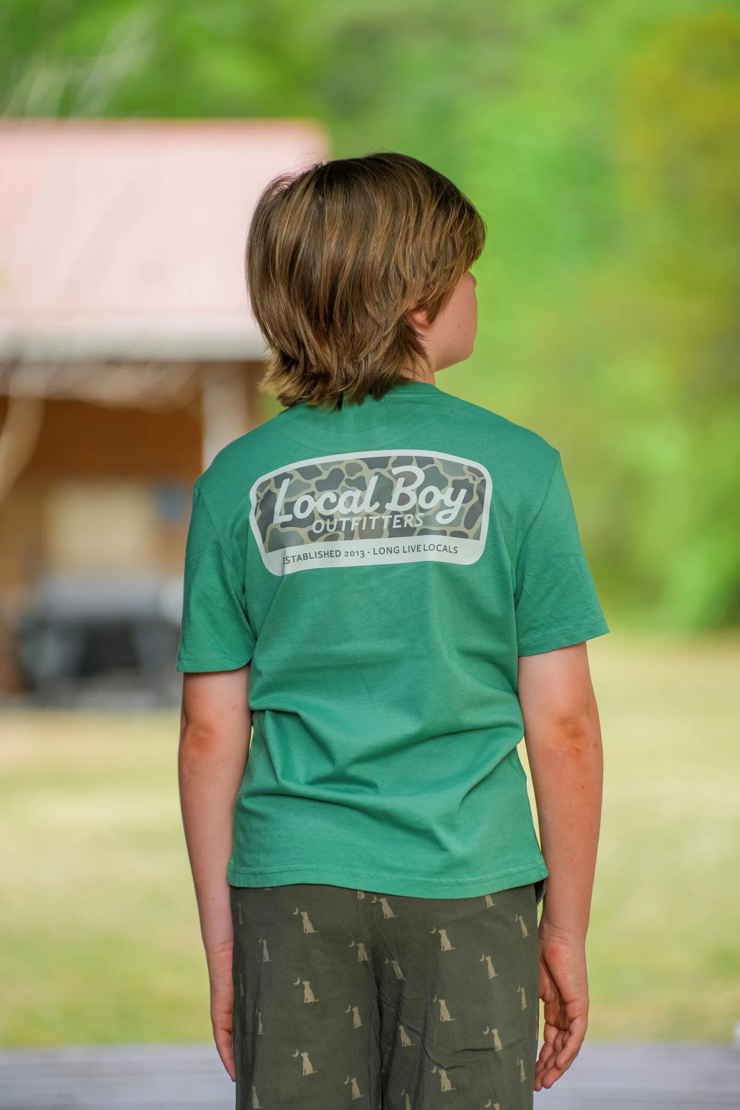 YOUTH - BRUSH CAMO MARK SS TEE - LIGHT GREEN
