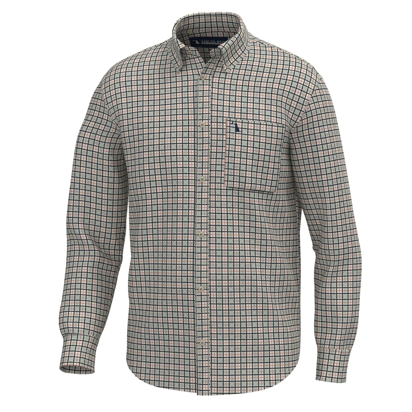 FAULK DRESS SHIRT - GRAY/RED/BLACK