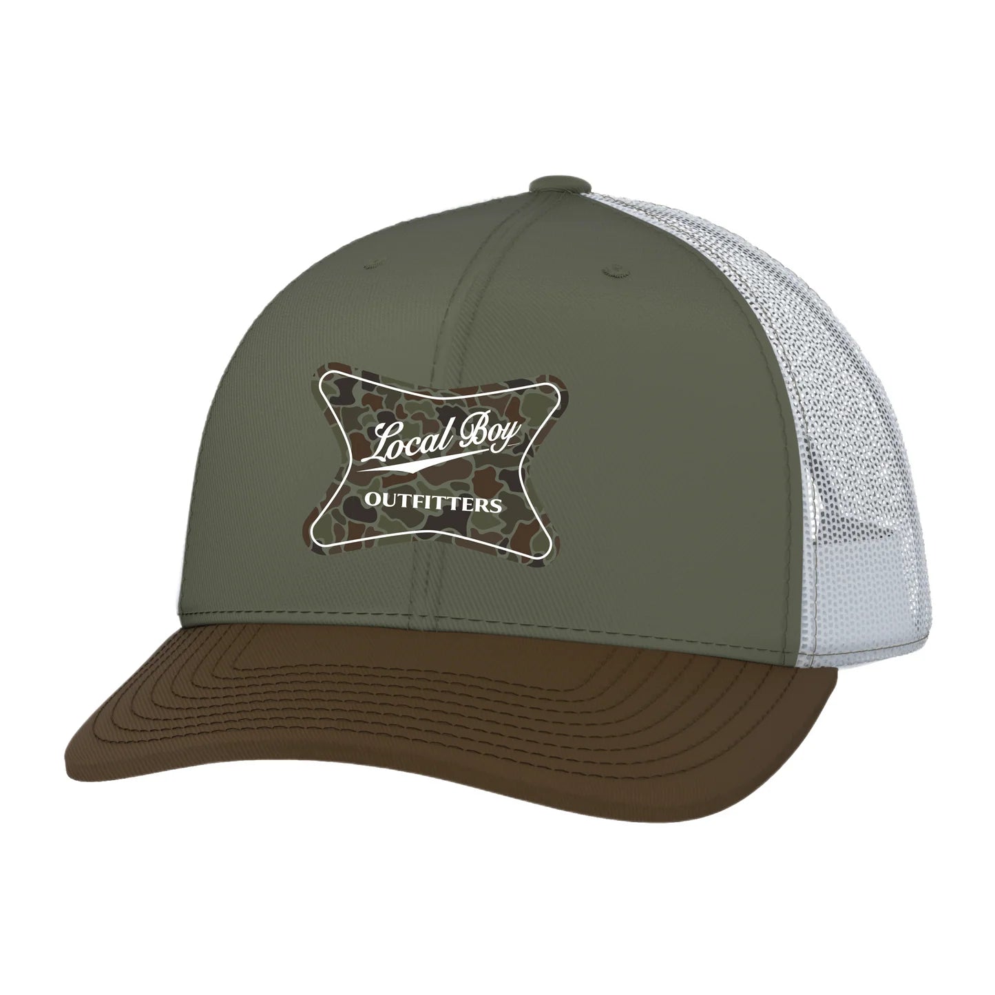 HIGH BADGE OD TRUCKER HAT - LODEN/WHITE/COPPER
