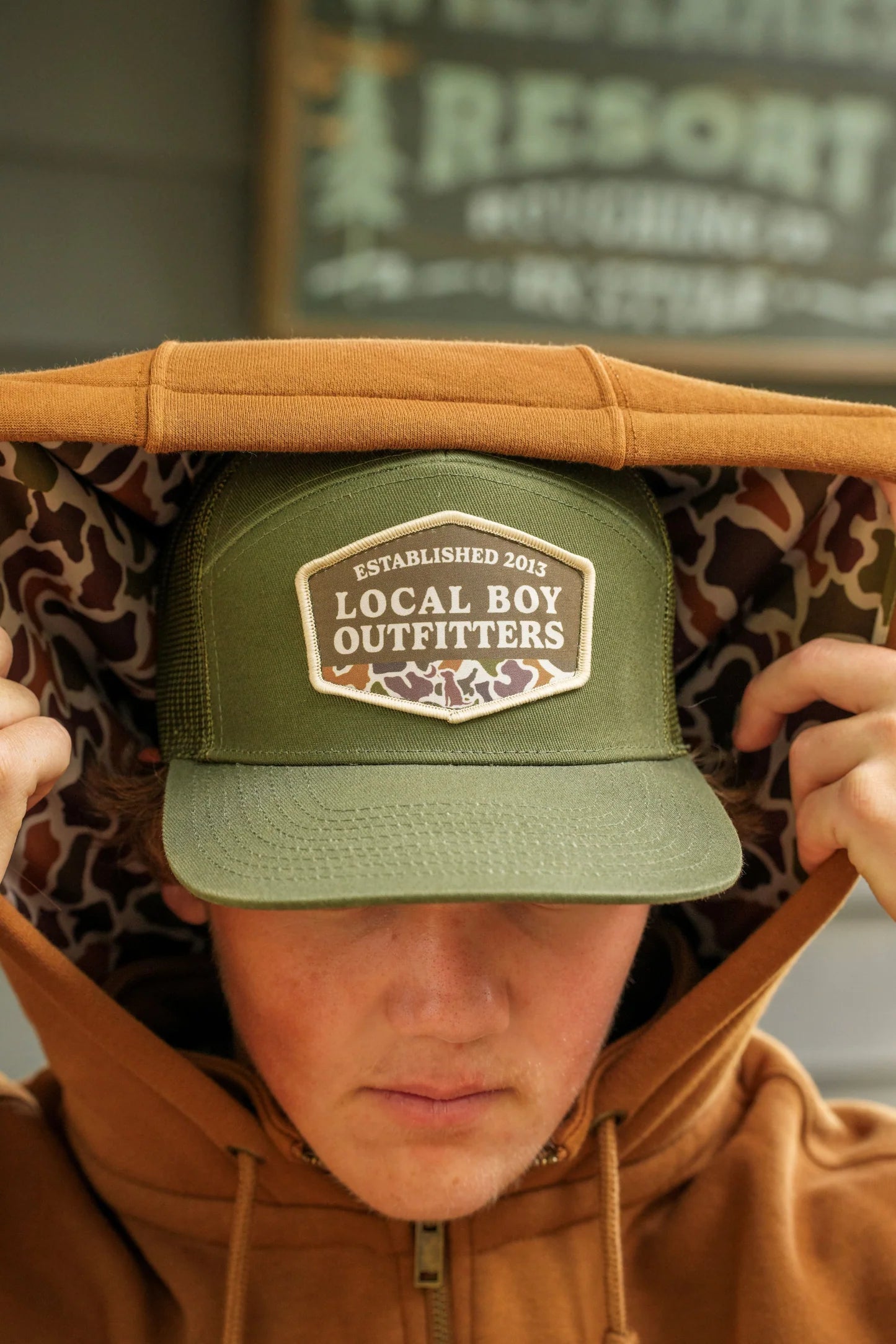 VINTAGE ESTD BADGE 7 PANEL HAT - DARK GREEN/GREEN