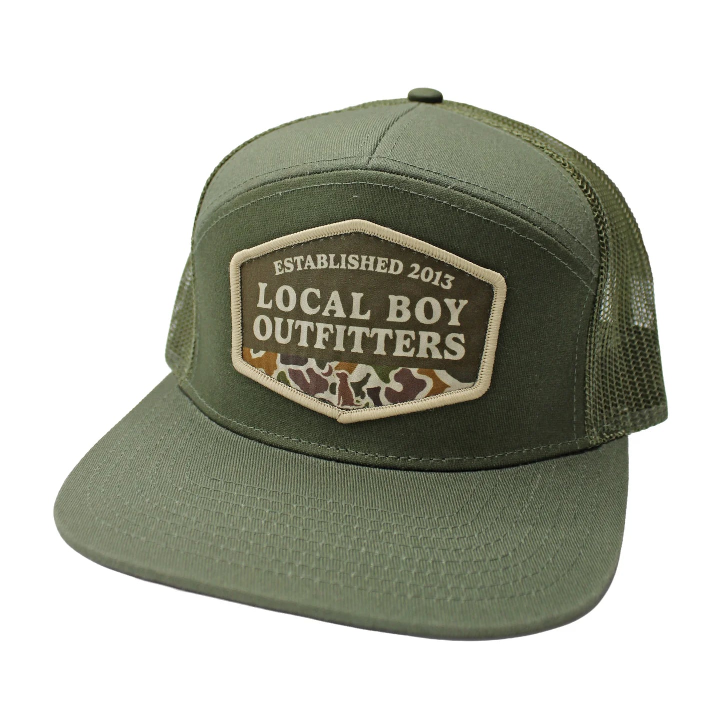 VINTAGE ESTD BADGE 7 PANEL HAT - DARK GREEN/GREEN