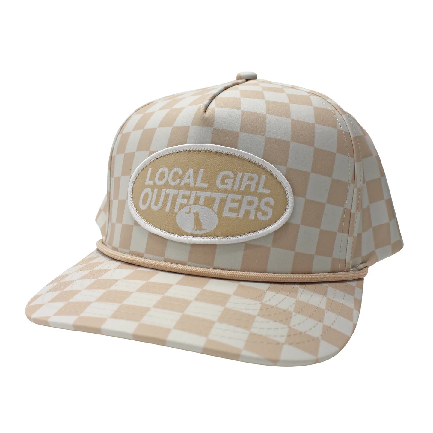 LG MODERN OVAL ROPE HAT - KHAKI CHECKER