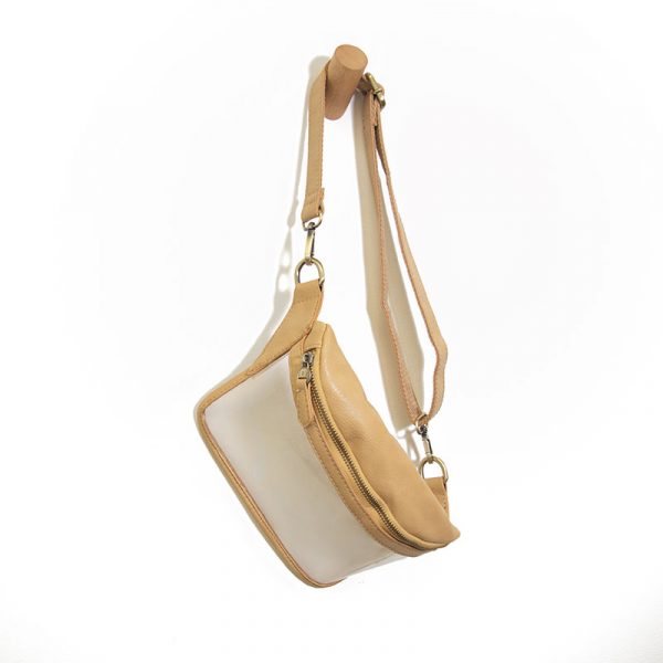 Tan Clear Belt Bag