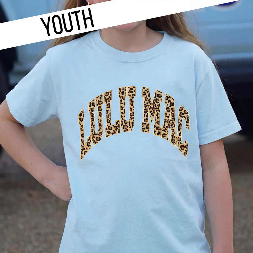 YOUTH - LULU MAC SS TEE - LEOPARD CHAMBRAY