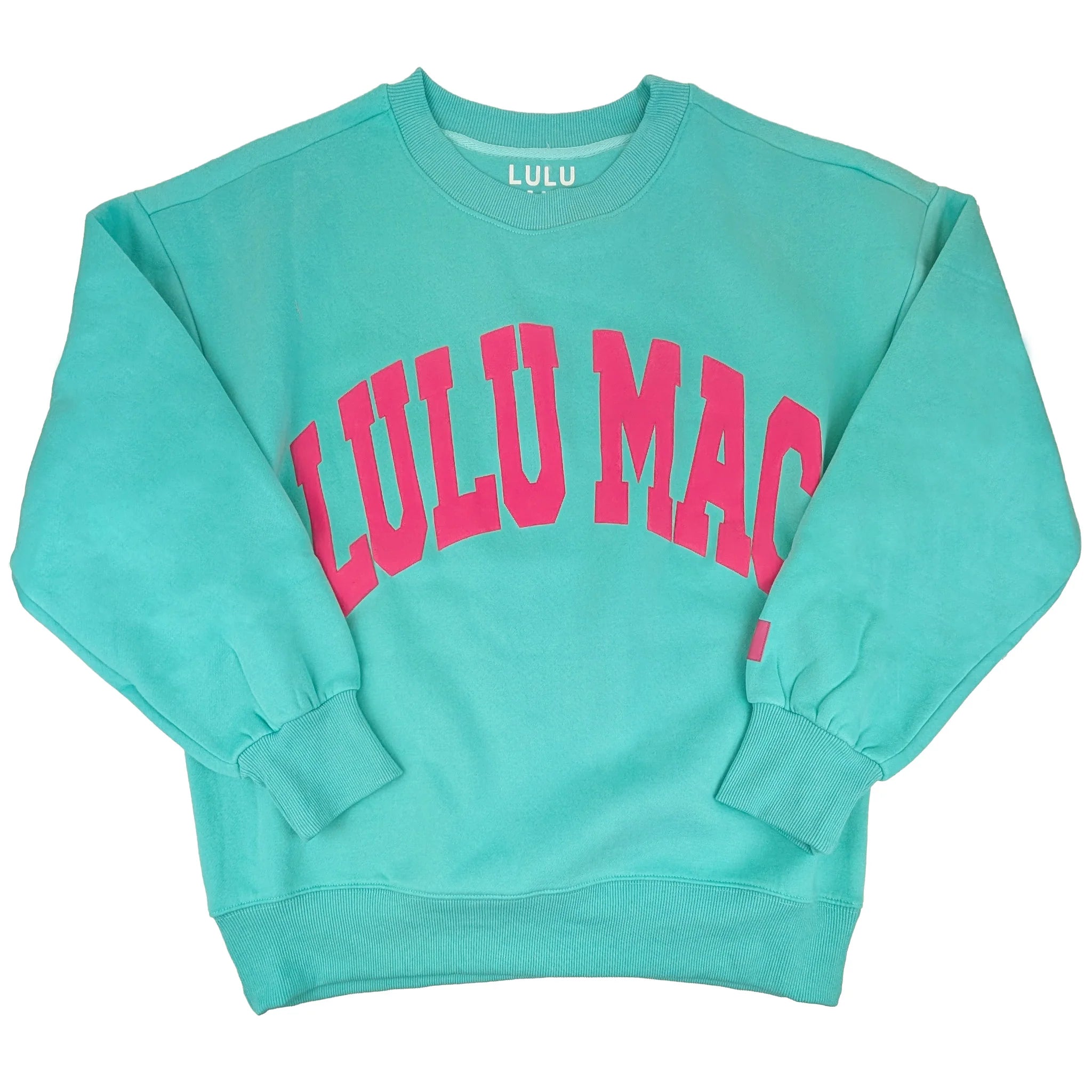 LULU MAC PUFF SWEATSHIRT - MINT/HOT PINK
