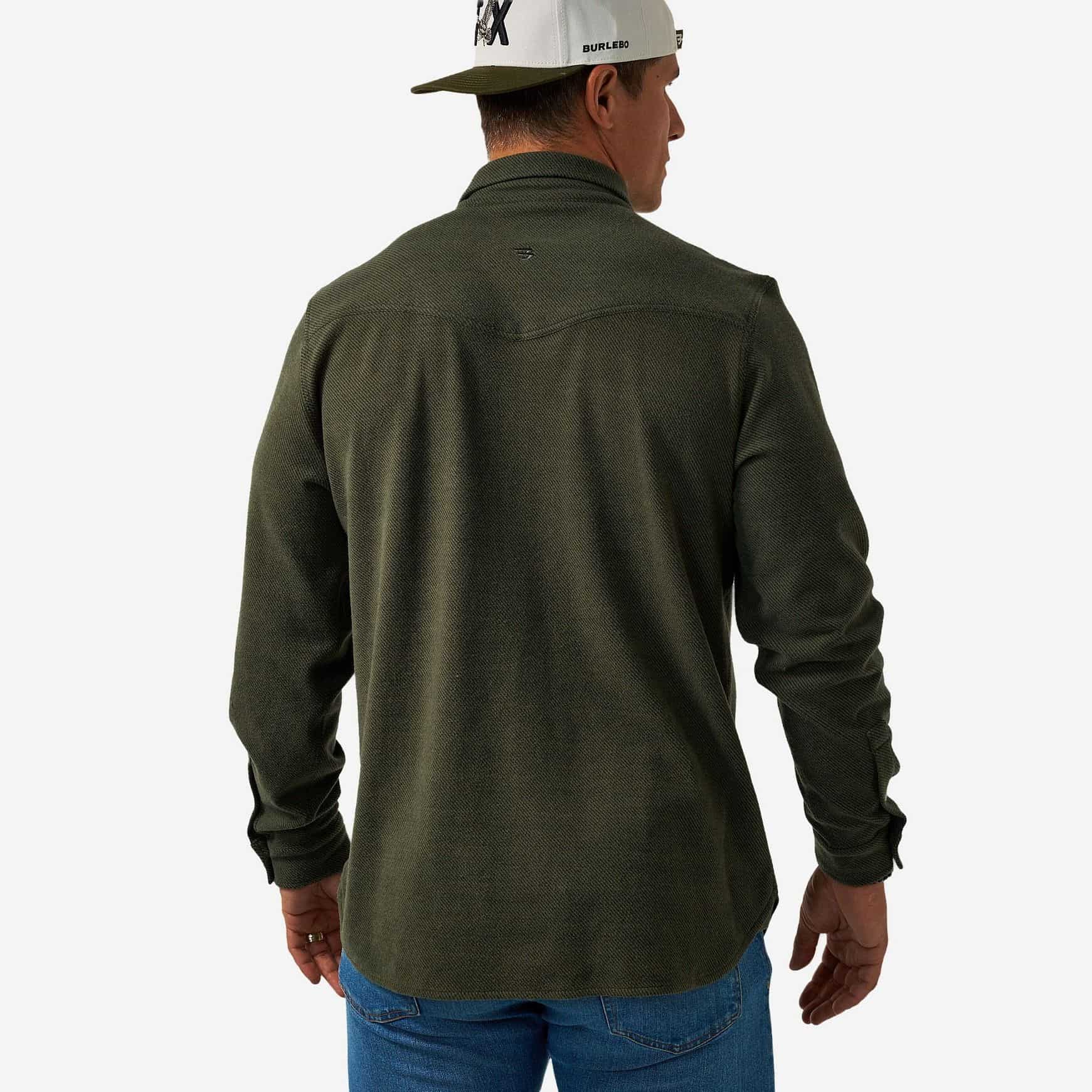 LONG SLEEVE AUSTIN SHIRT - OLIVE GREEN