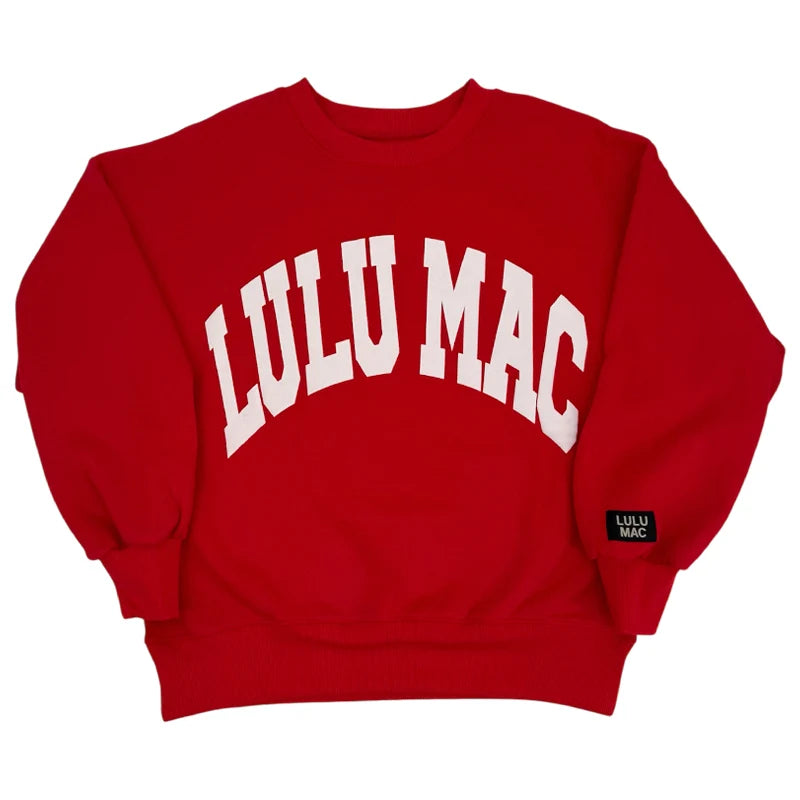 LULU MAC SWEATSHIRT - RED BLUE/WHITE PUFF