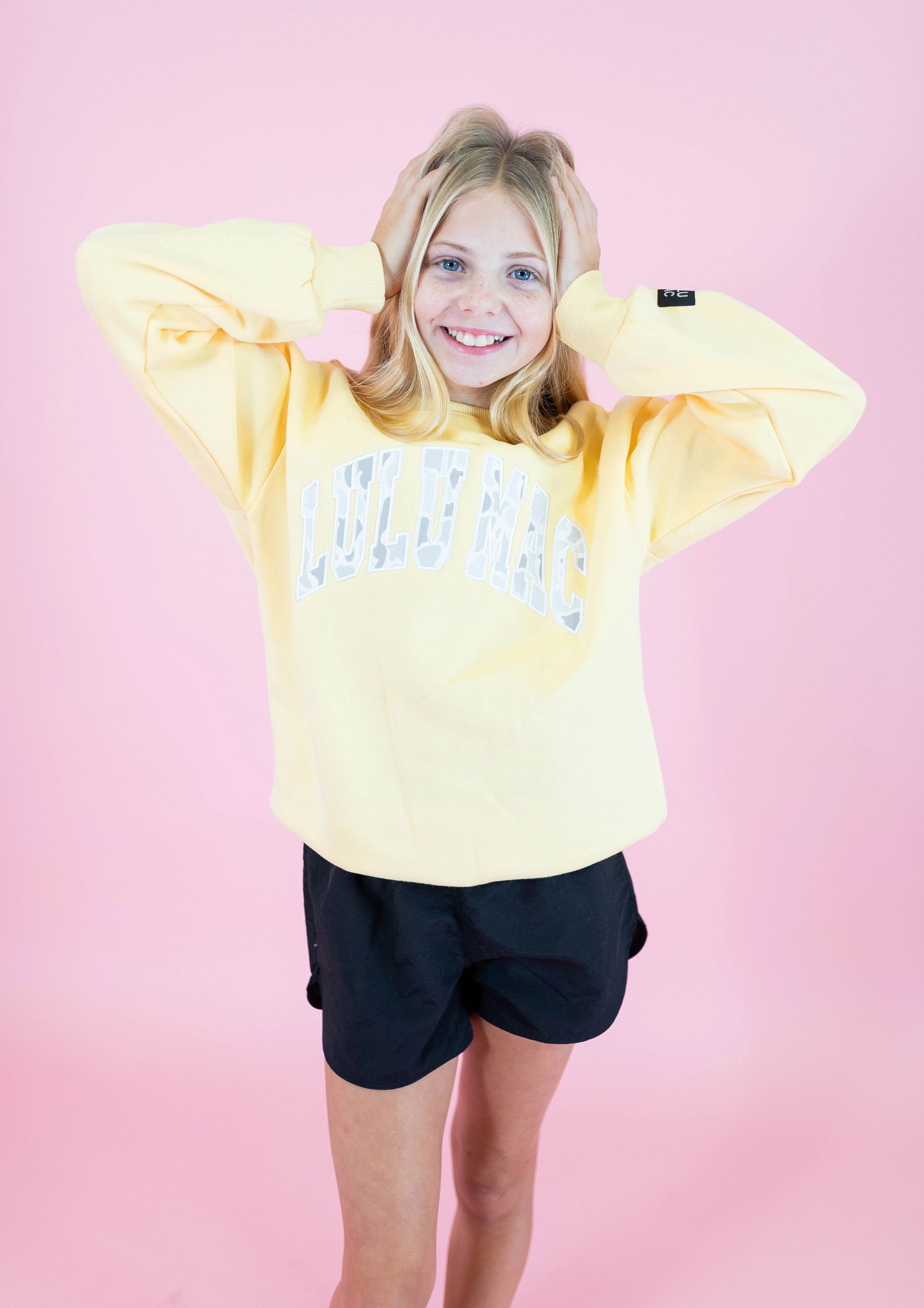 YOUTH - LULU MAC SWEATSHIRT -BUTTER W/CAMO
