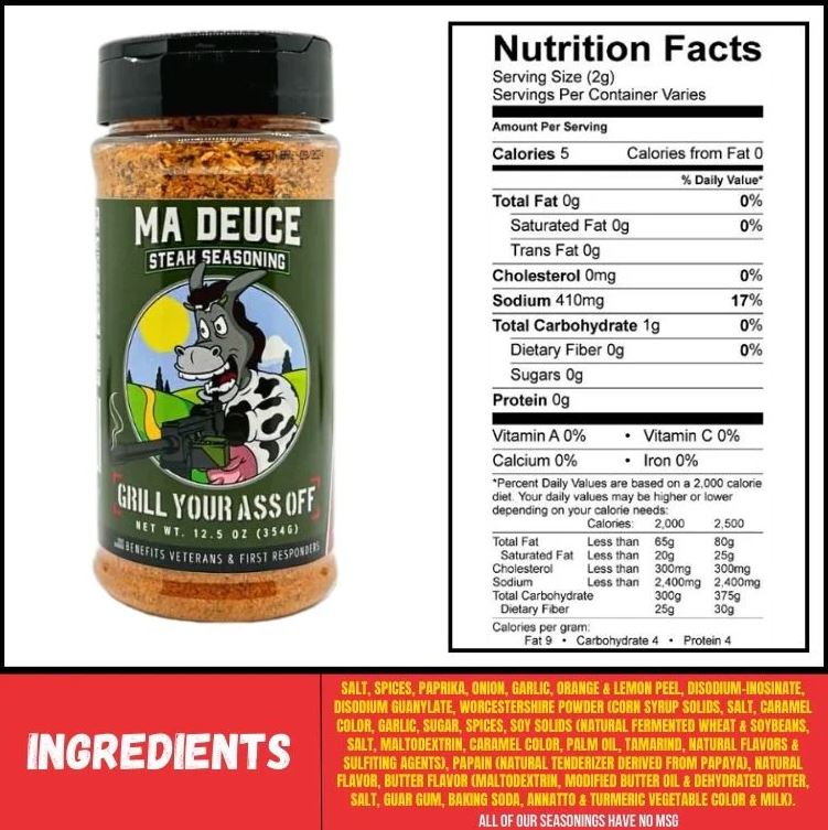 MA DEUCE STEAK SEASONING 12.5OZ