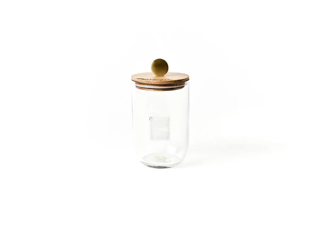 HEV WOODEN LID SMALL MINI GLASS JAR