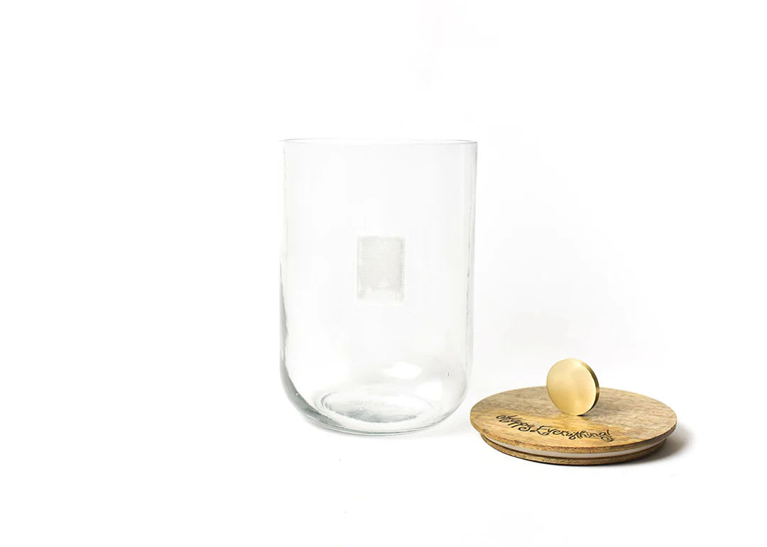 HEV WOODEN LID SMALL MINI GLASS JAR