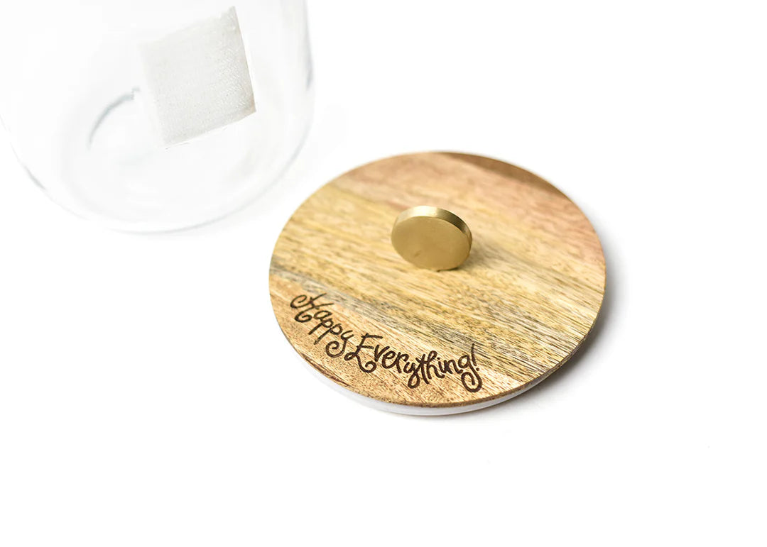 HEV WOODEN LID SMALL MINI GLASS JAR