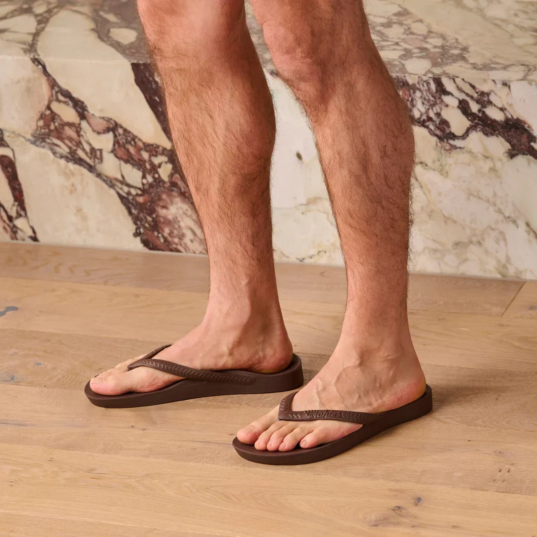 ARCH SUPPORT FLIP FLOPS -BROWN