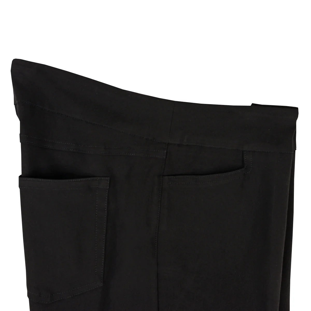 PULL ON WIDE LEG CROP PANT  - BLACK