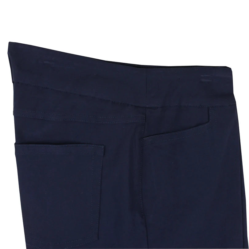 PULL ON WIDE LEG CROP PANT - MIDNIGHT