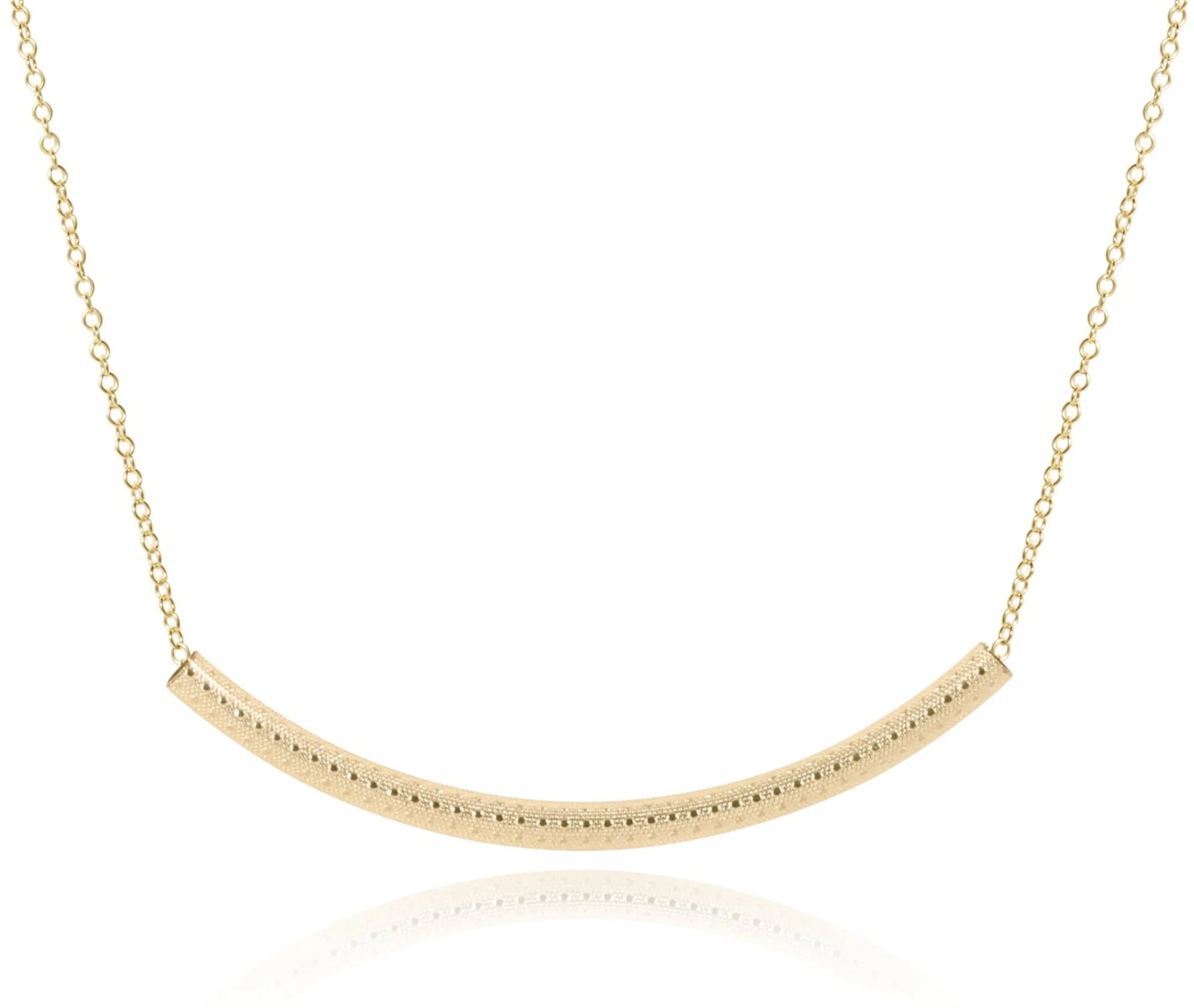 16" Necklace Gold - Bliss Bar Textured Gold