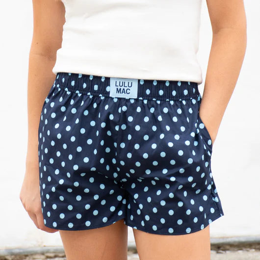 LULU MAC - BOXER SHORT - POLKA DOT NAVY/LIGHT BLUE