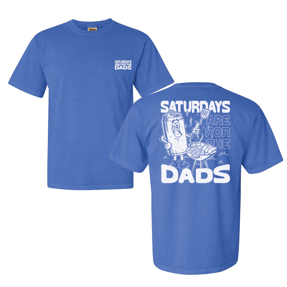 SATURDAYS ARE FOR THE DADS GRILL POCKET TEE - BLUE